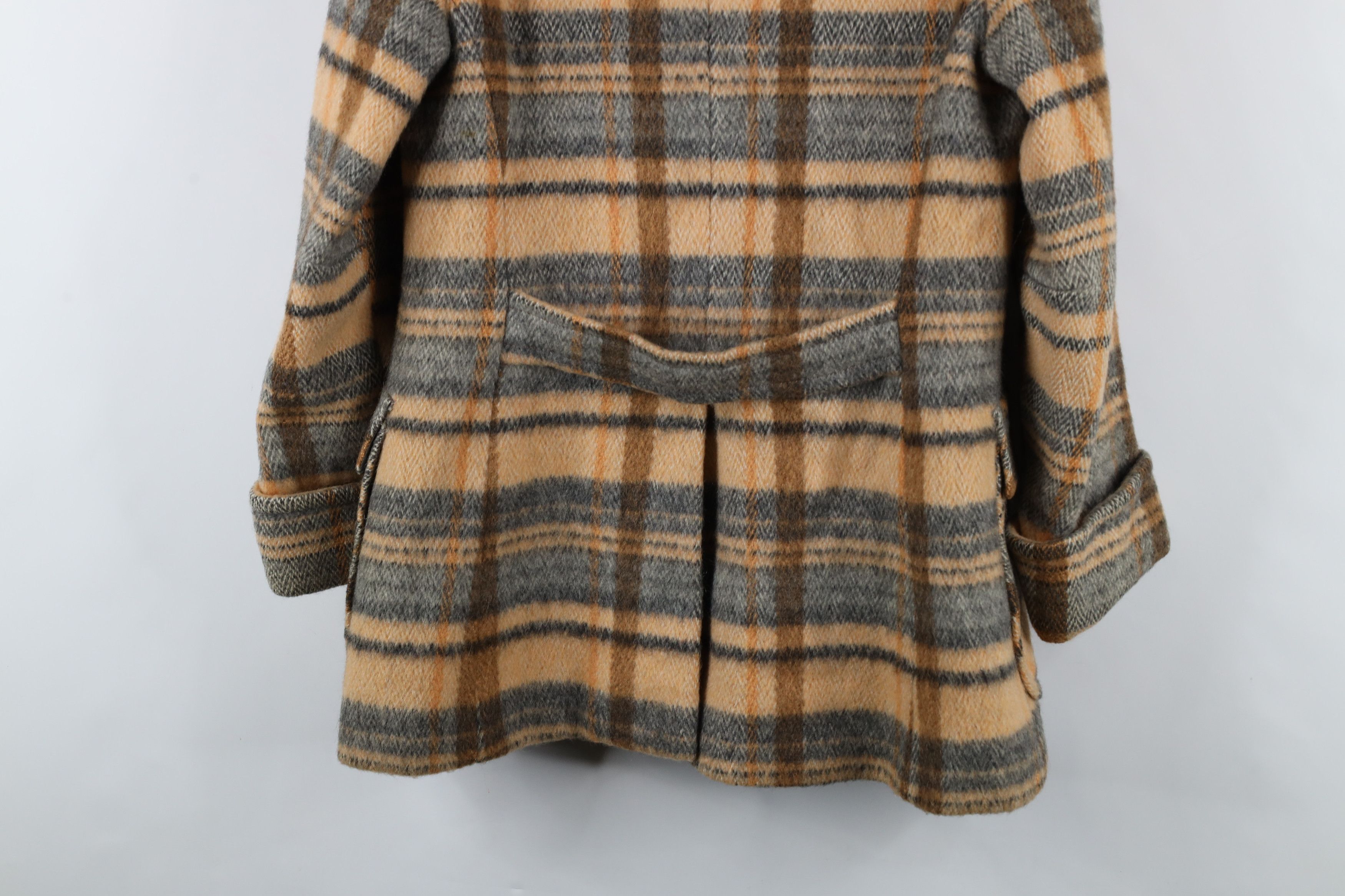 Vintage Vintage 60s Rockabilly Wool Collared Jacket Coat Plai USA Size M / US 6-8 / IT 42-44 - 16 Thumbnail