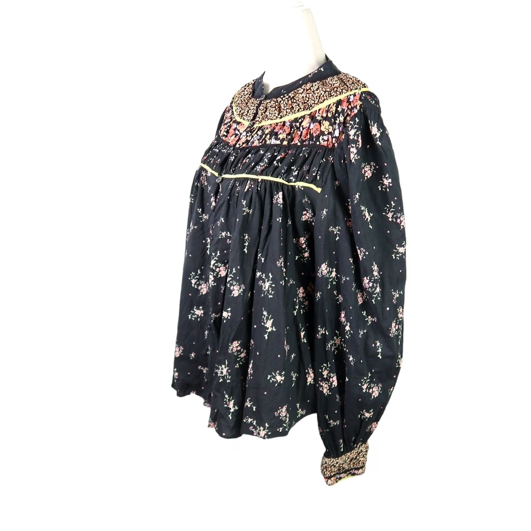 Free People Free People Paloma floral print black peasant blouse flowy top M Womens Size M / US 6-8 / IT 42-44 - 3 Thumbnail