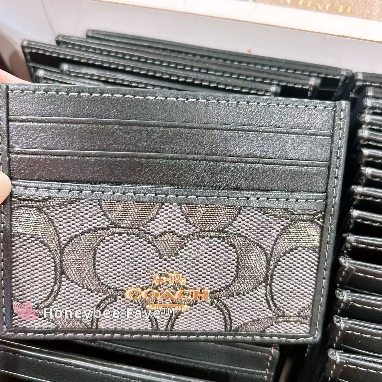 Coach NWT Coach Slim Id Card Case CCO34 Charcoal/Gold Size ONE SIZE - 3 Thumbnail