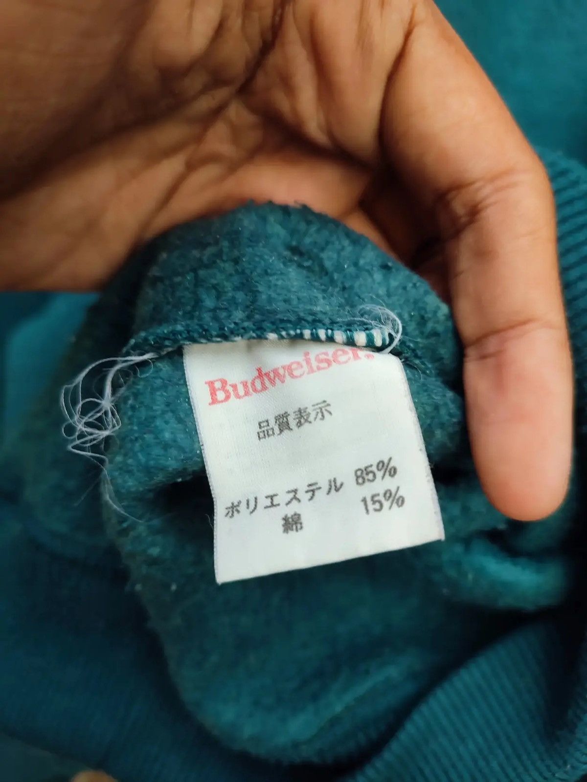Budweiser Vintage Budweiser Logo Crewneck Sweatshirt (Teal) Size US M / EU 48-50 / 2 - 10 Thumbnail
