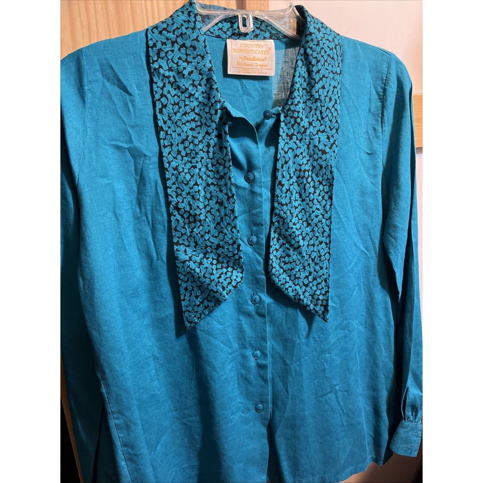 Pendleton Pendleton Country Sophisticates Women 6 Blue Rayon Linen Top Size M / US 6-8 / IT 42-44 - 2 Thumbnail