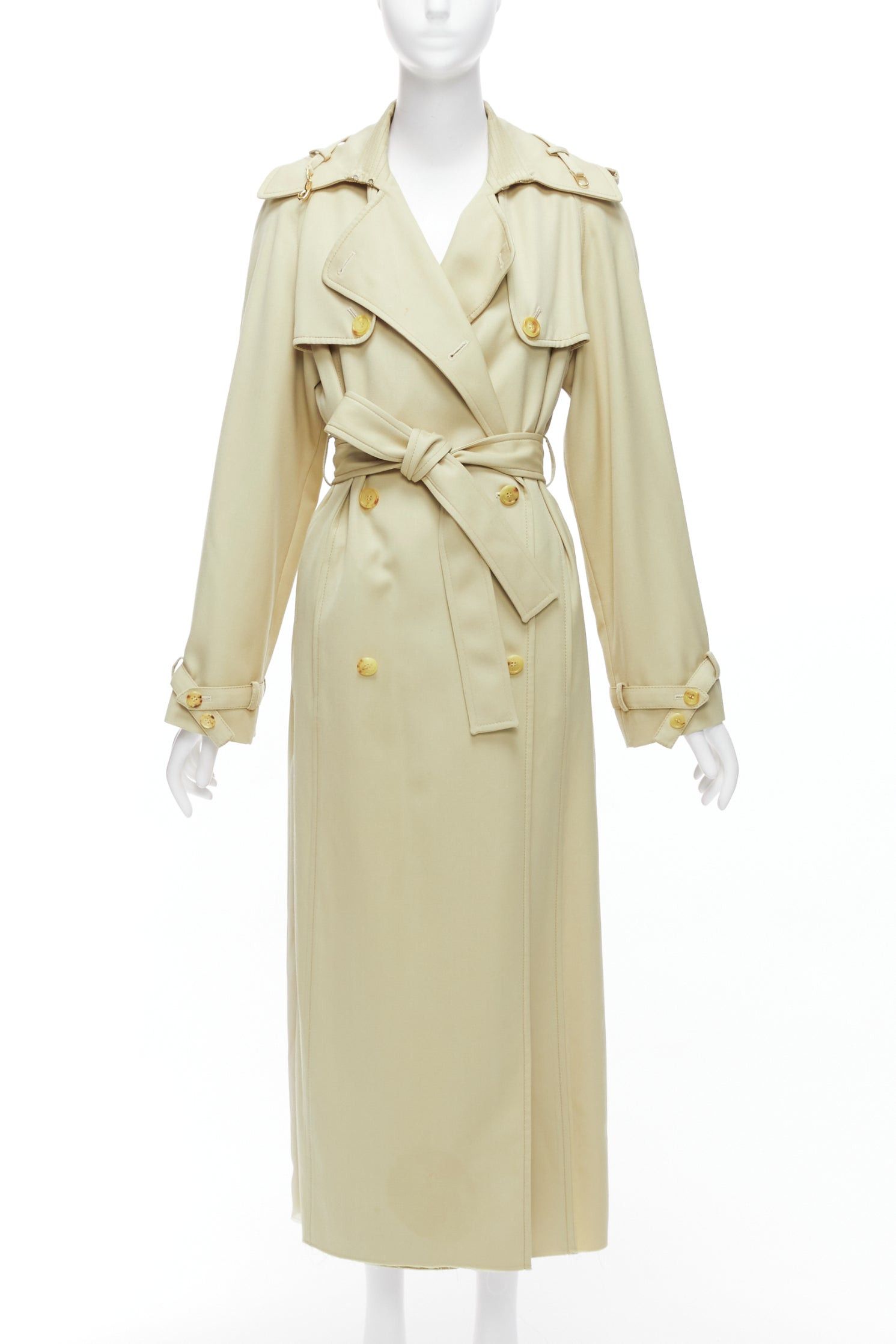 Gabriela Hearst GABRIELA HEARST 100% merino wool silk trimmed pleats trench coat IT40 S Size S / US 4 / IT 40 - 1 Thumbnail