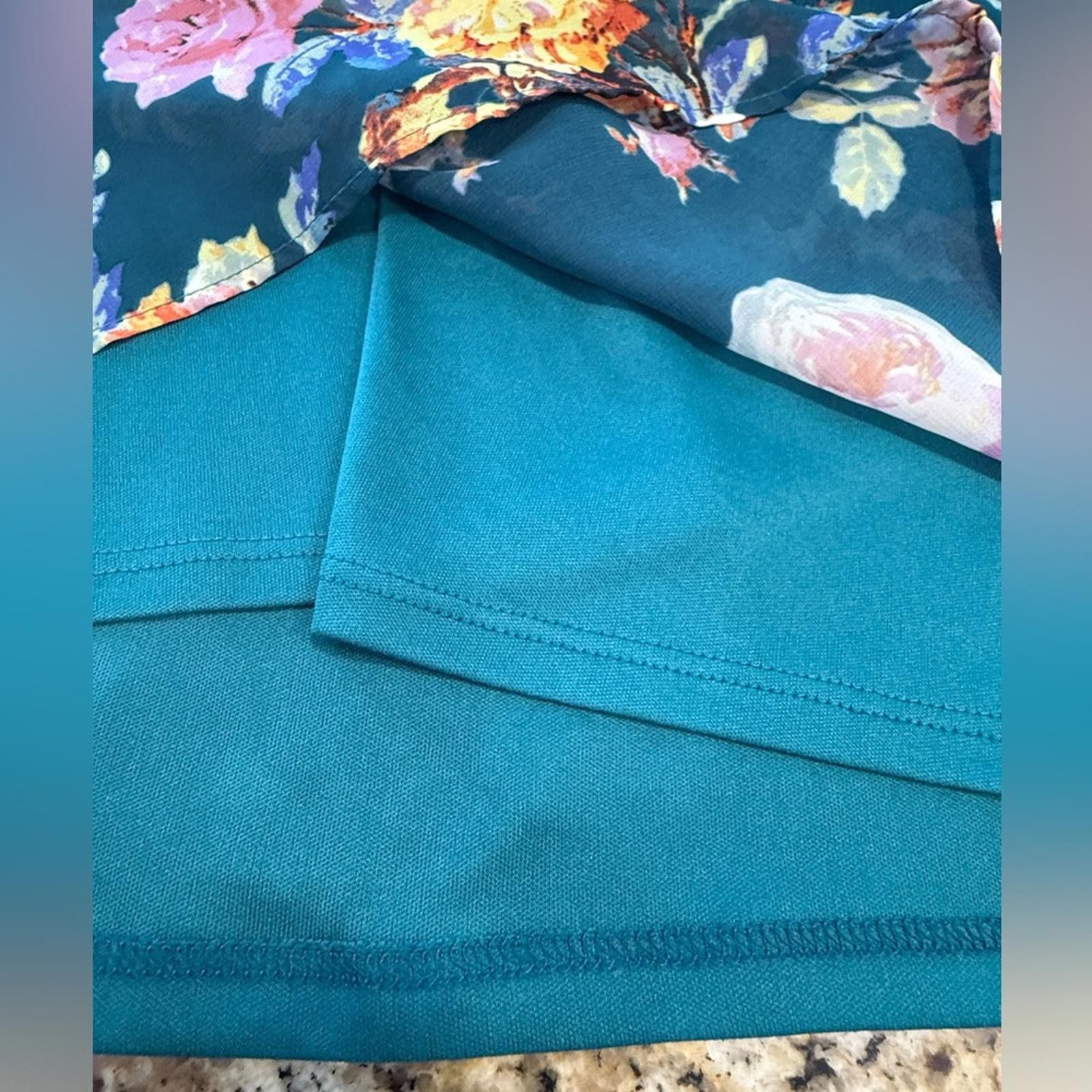 Other Show me Your MuMu boho floral tunic top teal pink yellow Med Size M / US 6-8 / IT 42-44 - 5 Thumbnail