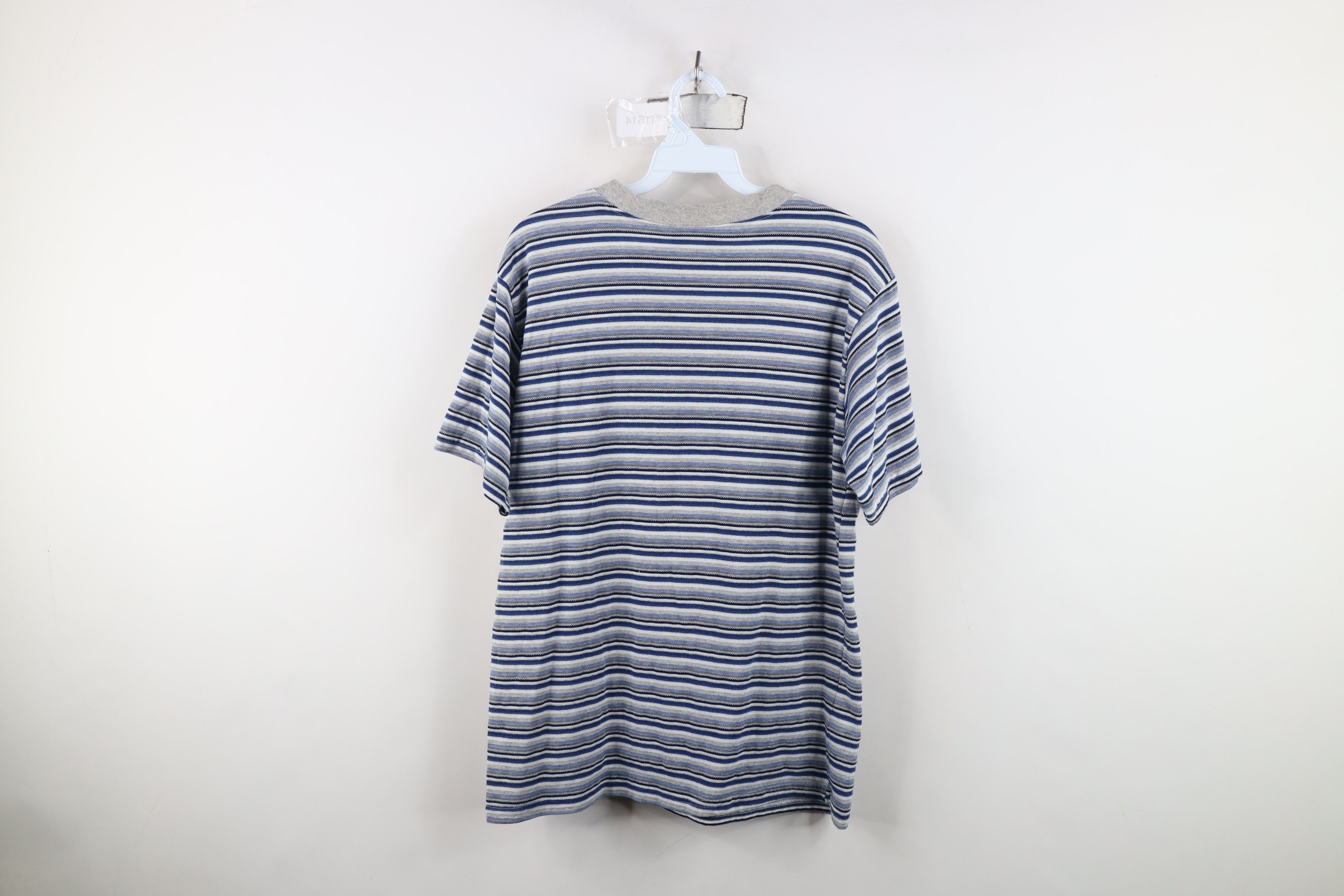 Vintage Vintage 90s Streetwear Striped Knit Short Sleeve T-Shirt Size M / US 6-8 / IT 42-44 - 9 Thumbnail