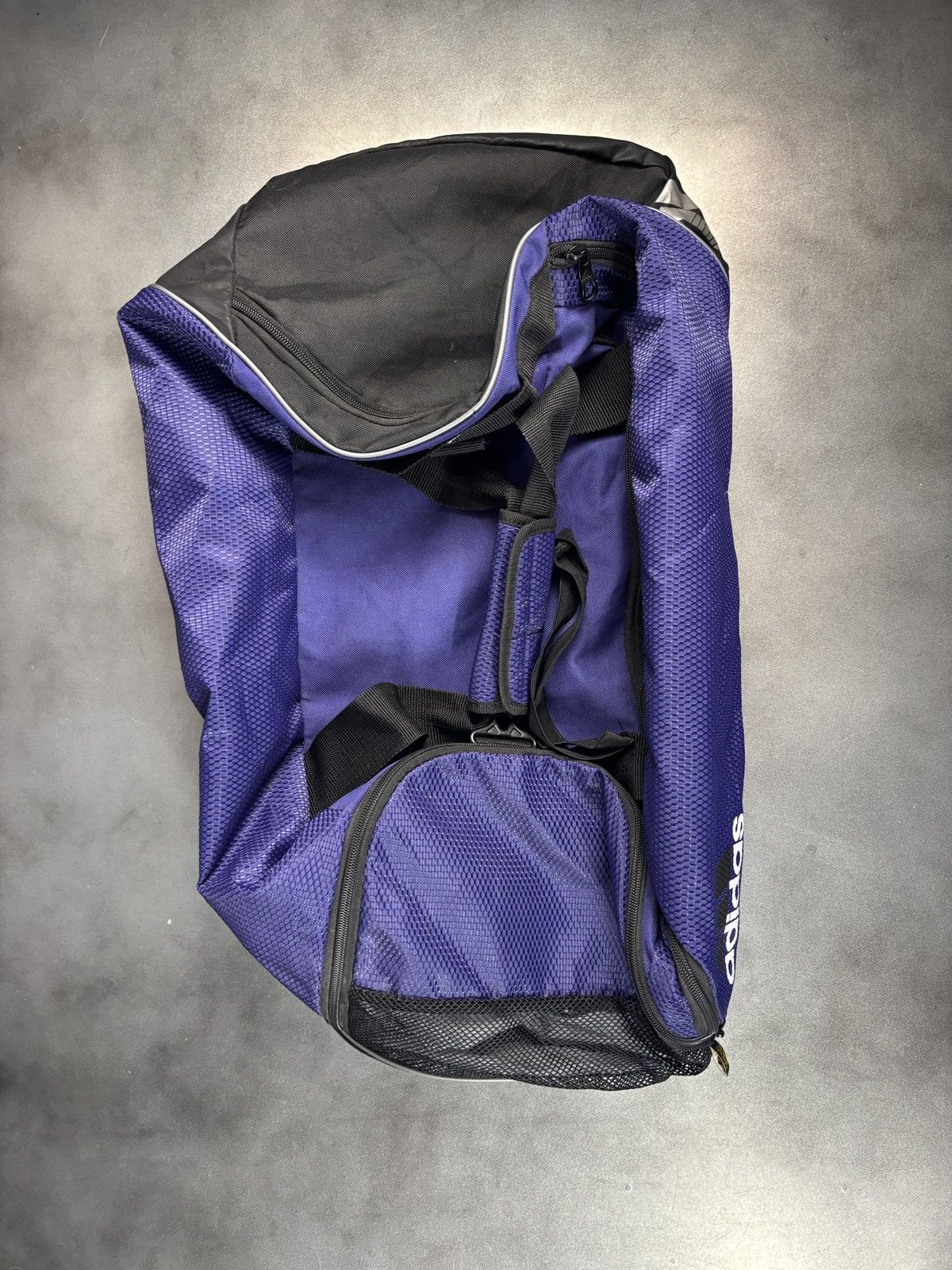 Adidas 2000s Adidas Duffle Bag Vintage Gym Bag Purple Sport Sack Size ONE SIZE - 17 Thumbnail