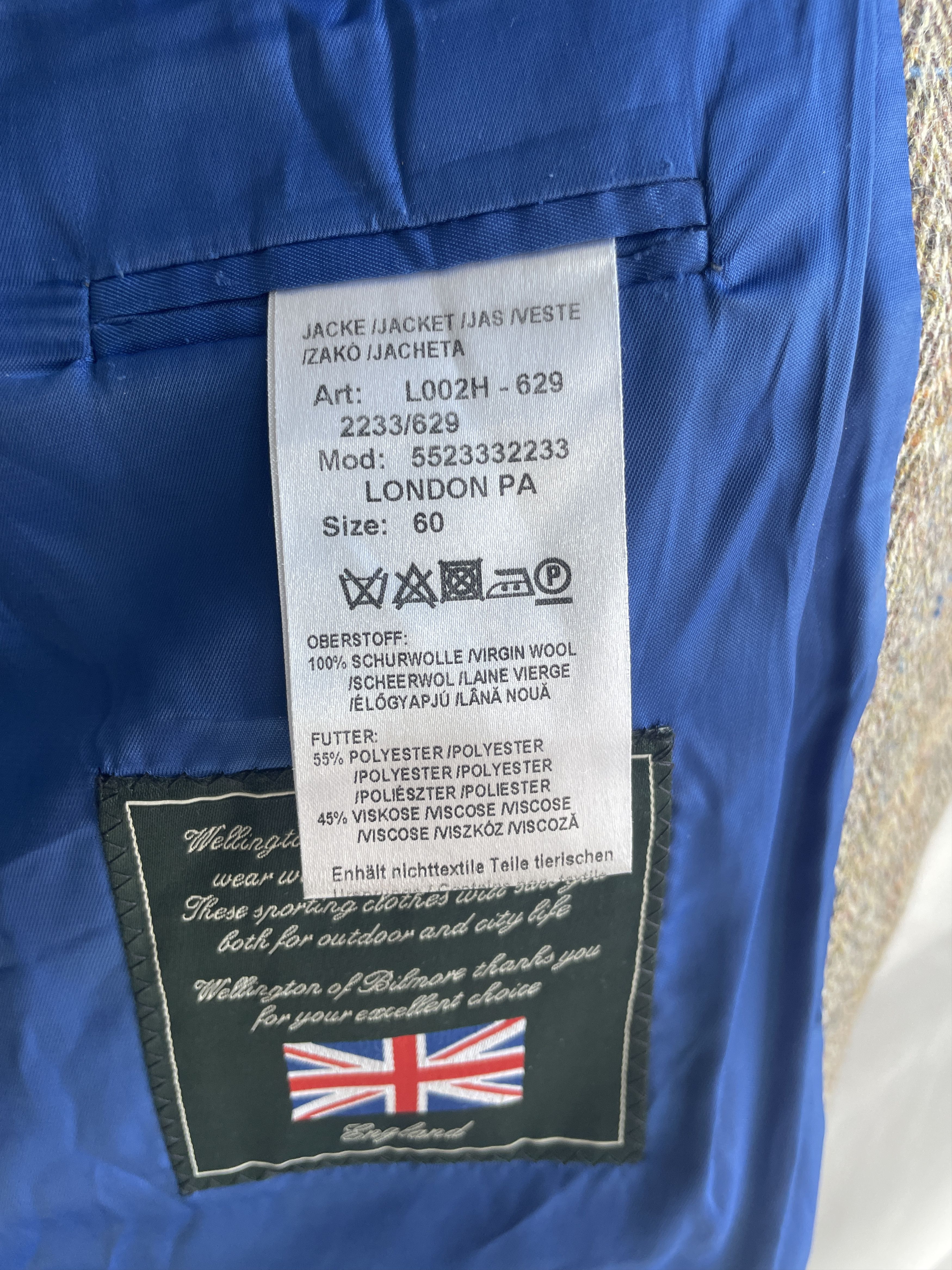 Other Share Wellington Bilmore Herringbone Harris Tweed Sport Coat Size 50R - 10 Thumbnail