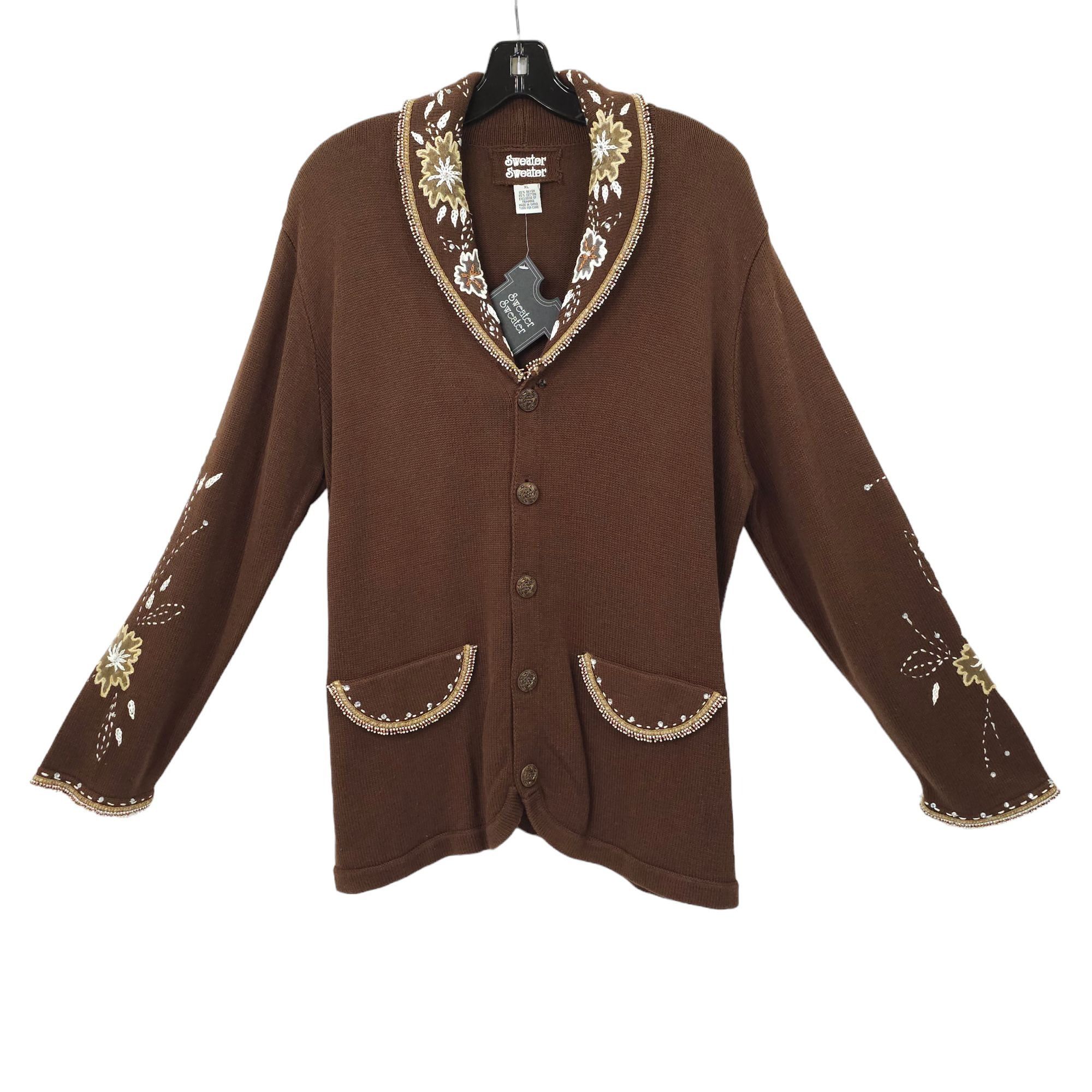 Other Sweater Sweater Embroidered Beaded Cowl Neck Cardigan Womens Size XL / US 12-14 / IT 48-50 - 1 Thumbnail