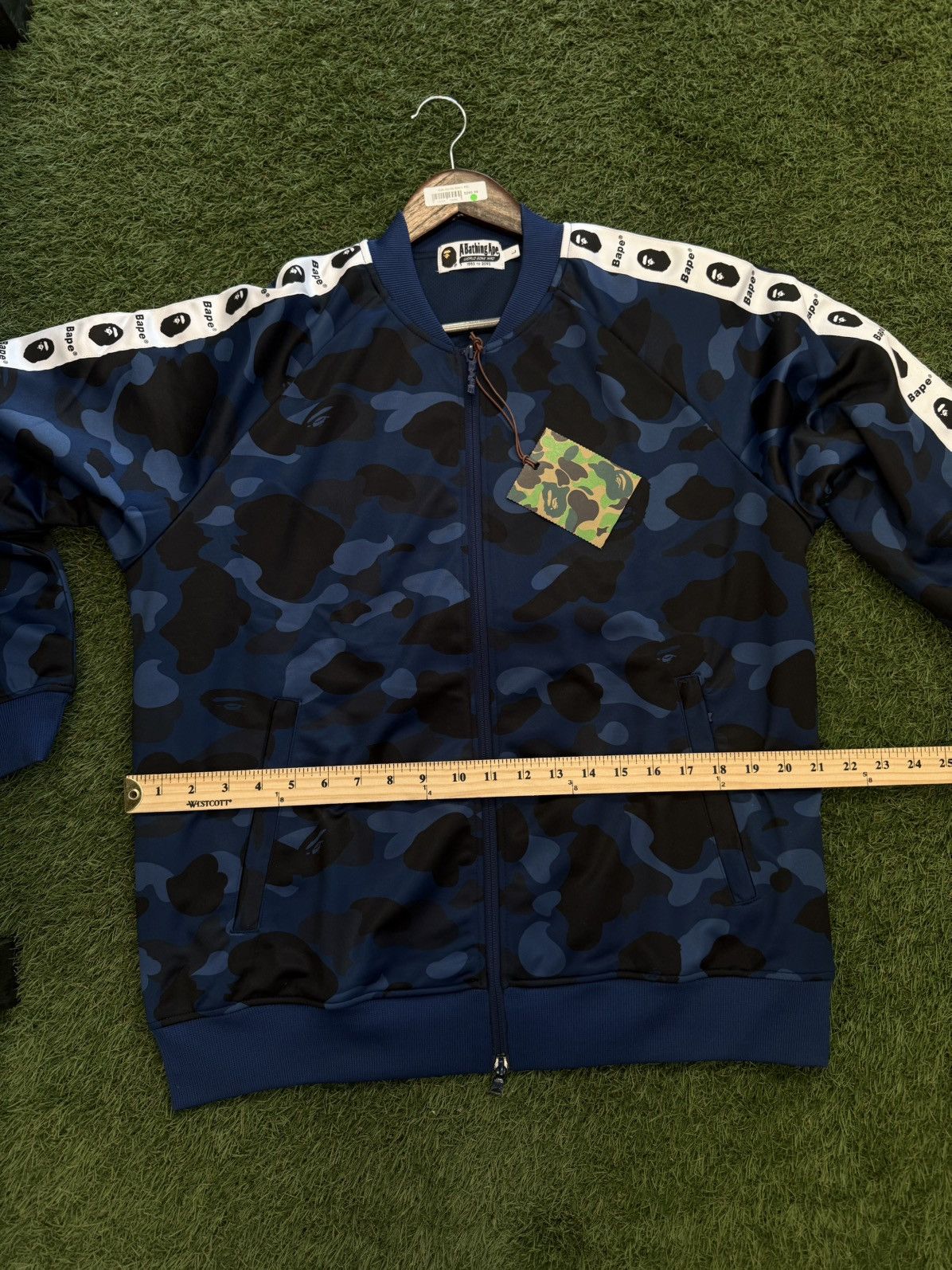 Bape Bape Camo Blue Tape Jersey Zip Up Jacket Size Large (NEW) Size US L / EU 52-54 / 3 - 18 Thumbnail