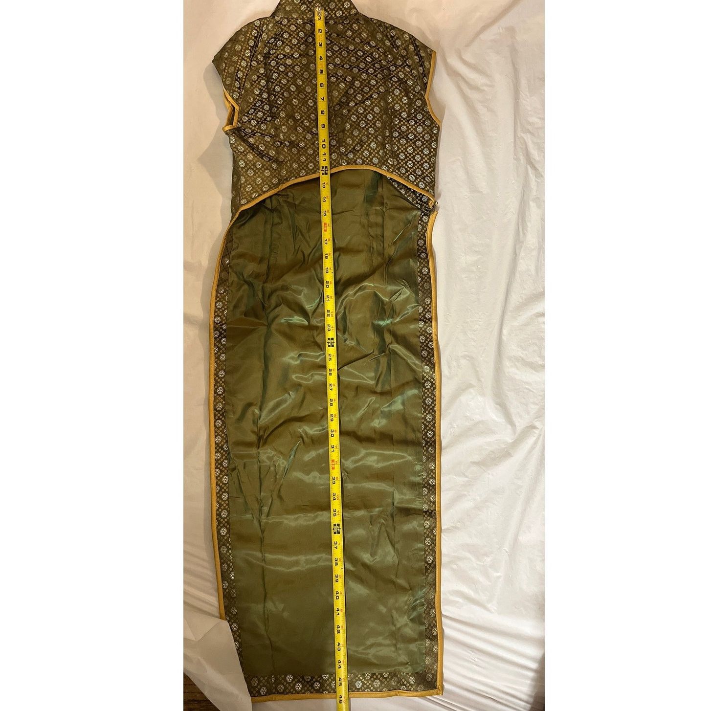 Other Rimless | Deep Green Jacquard Cheongsam Open Back Size S / US 4 / IT 40 - 9 Thumbnail