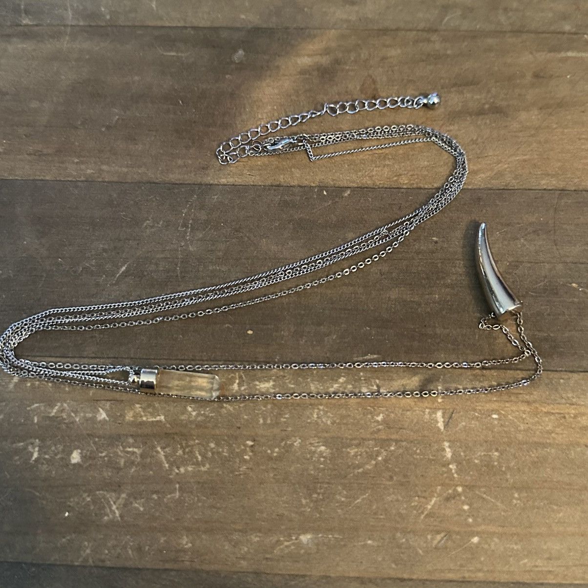 Other Two tone layered crystal and horn pendants necklace Size ONE SIZE - 2 Thumbnail