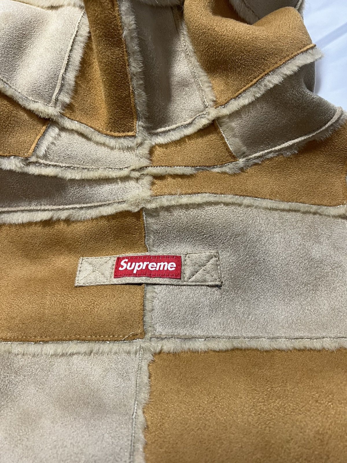 Supreme Supreme 2020 Faux Suede Patchwork Hooded Jacket Brown Size M Size US M / EU 48-50 / 2 - 9 Thumbnail