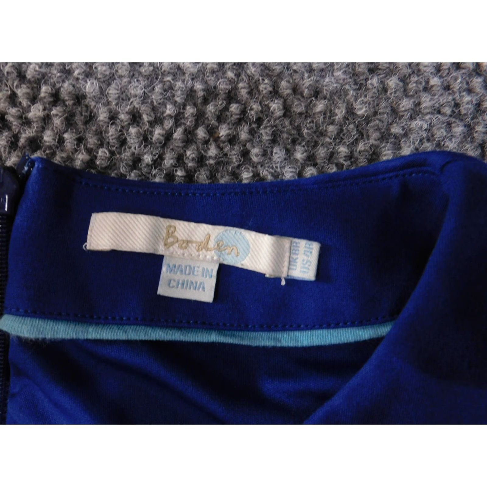 Boden Boden Dress Womens US 4 Blue Short Sleeve Sheath Midi Lace Trim Work Office Dress Size 27" / US 4 / IT 40 - 5 Thumbnail
