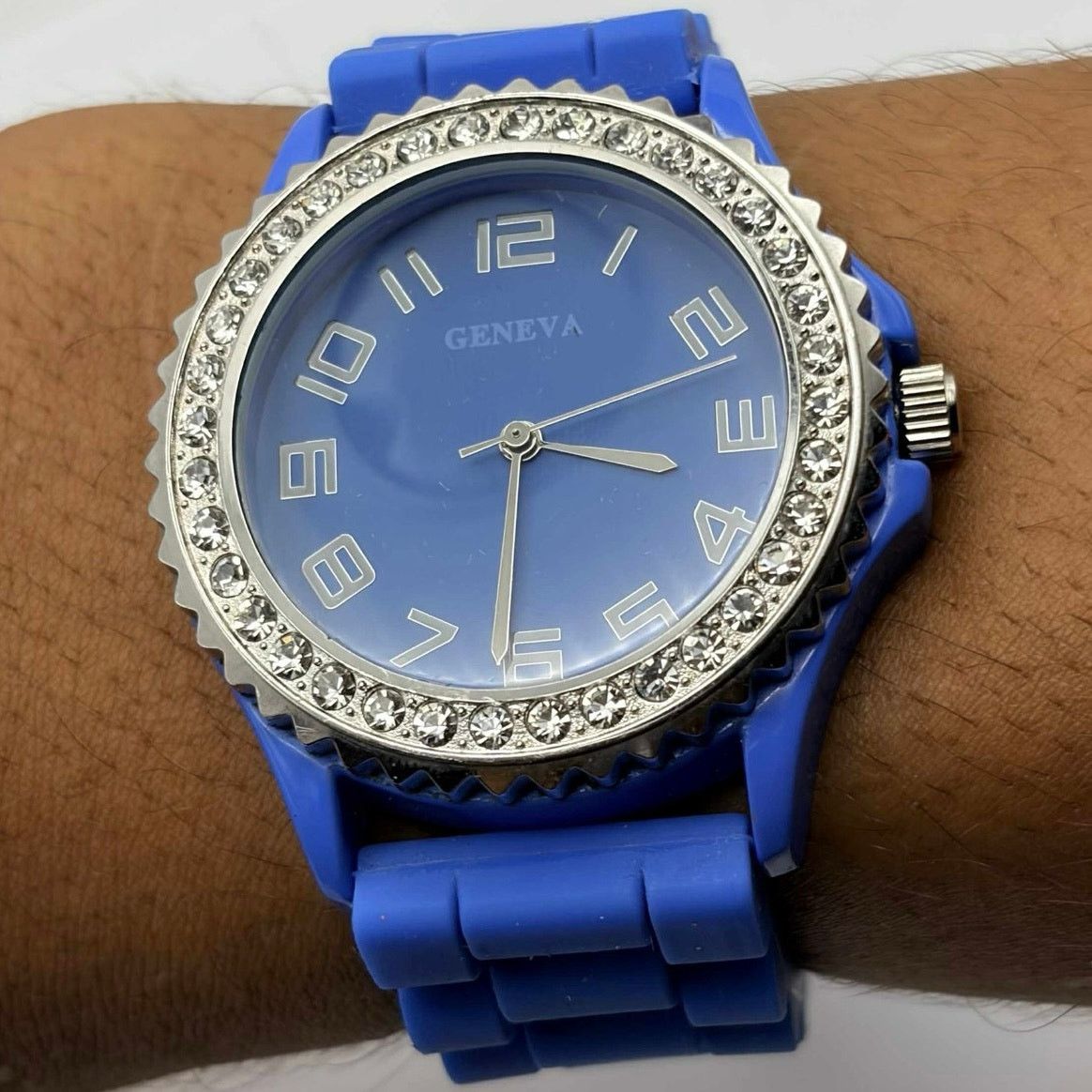 Geneva Blue Crystal Geneva Men’s Watch Size ONE SIZE - 3 Thumbnail