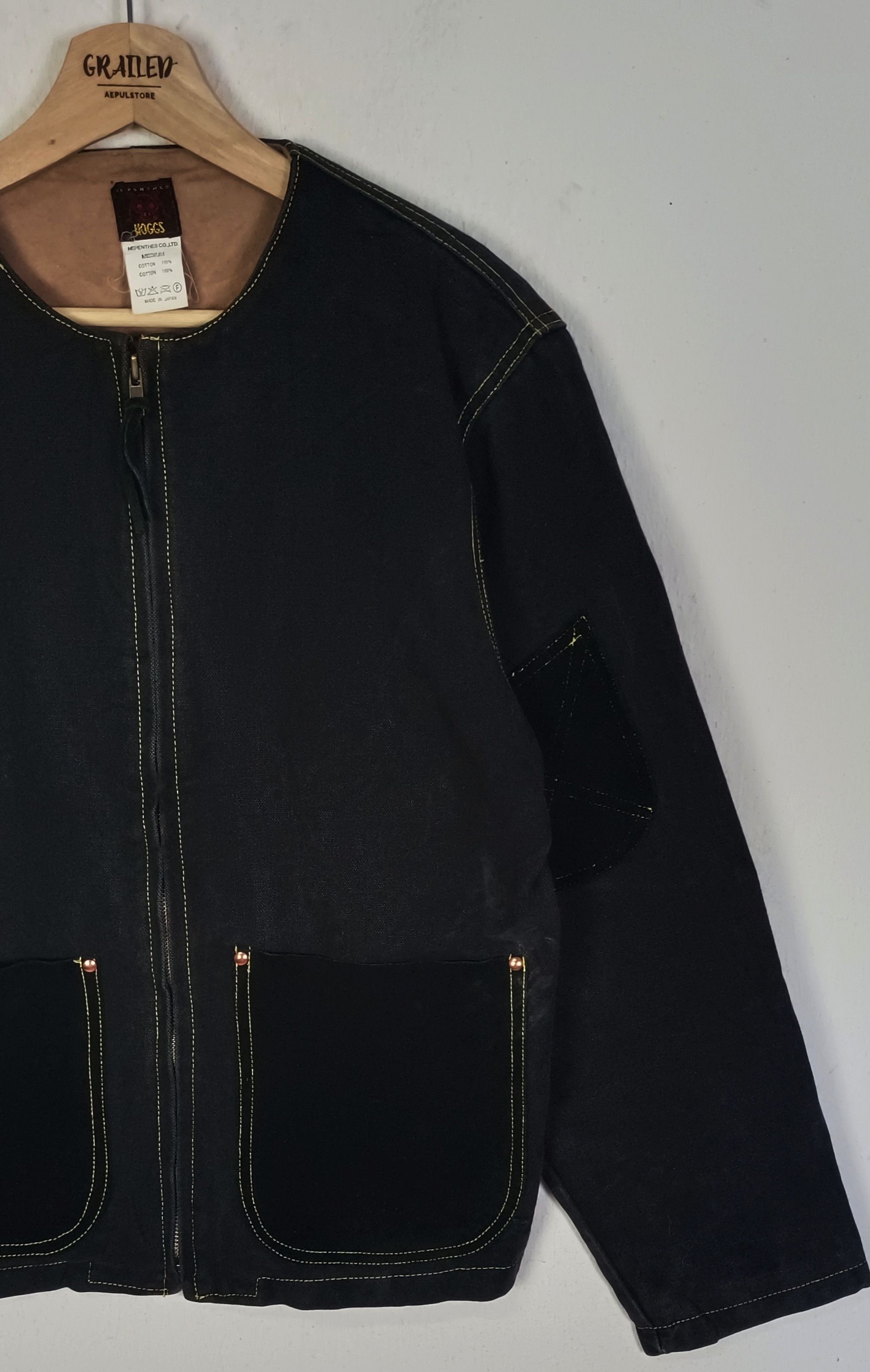 Nepenthes Nepenthes Woggs Denim Jacket With Leather Pacthwork Size US L / EU 52-54 / 3 - 3 Thumbnail