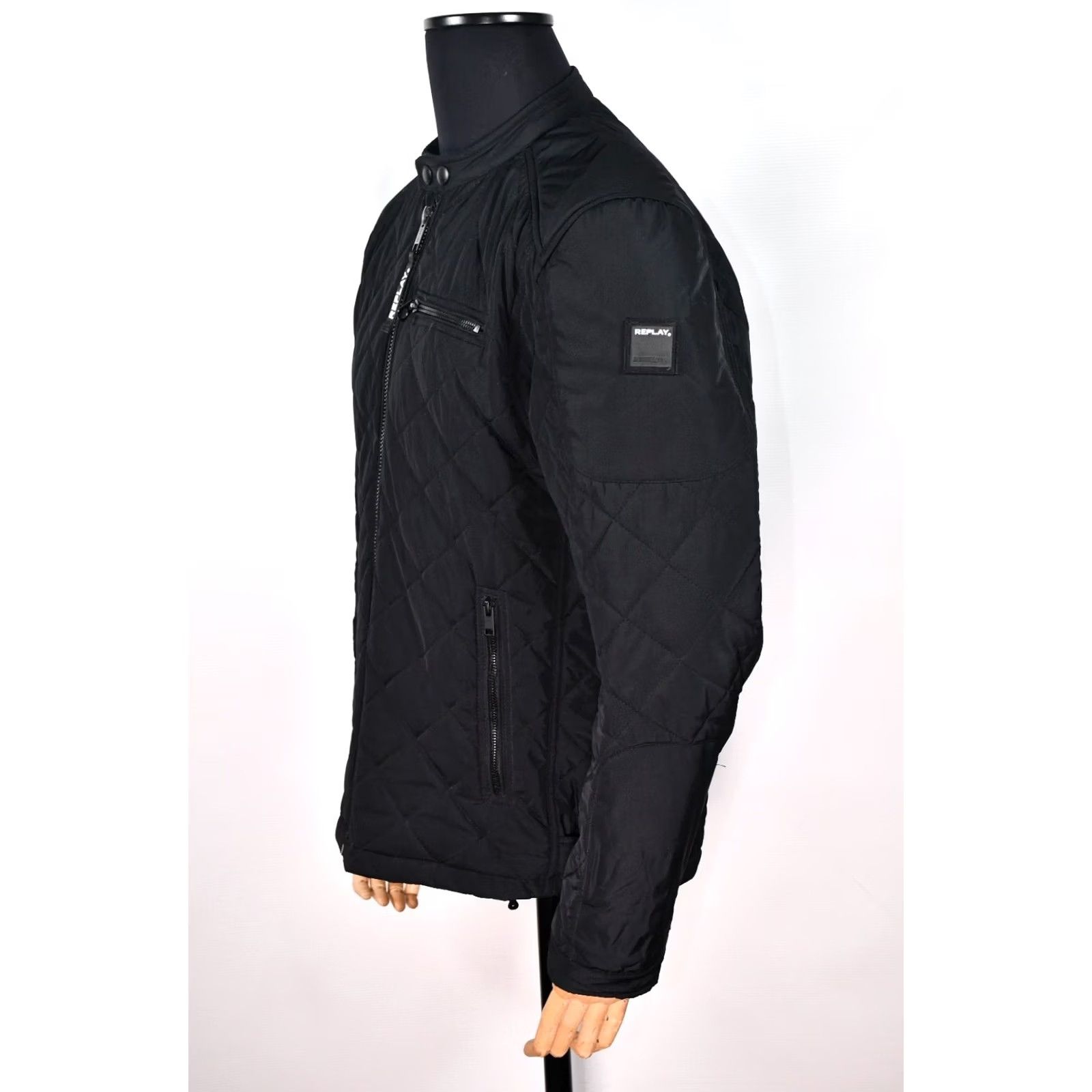 Replay Replay Quilted Biker Jacket Men XL Black Size US XL / EU 56 / 4 - 4 Thumbnail