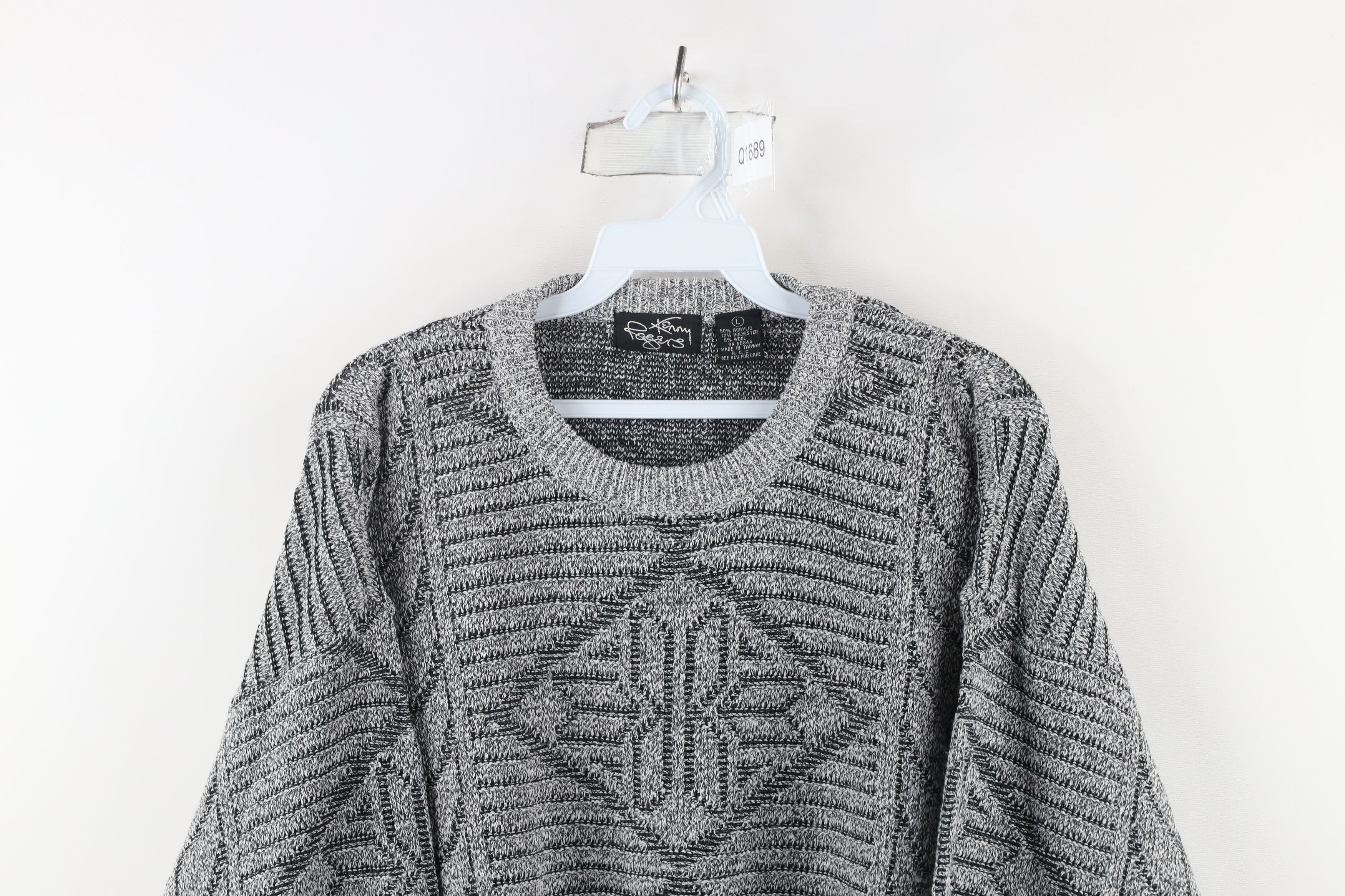 Vintage Vintage 90s Coogi Style Wool Blend Knit Geometric Sweater Size US L / EU 52-54 / 3 - 2 Thumbnail