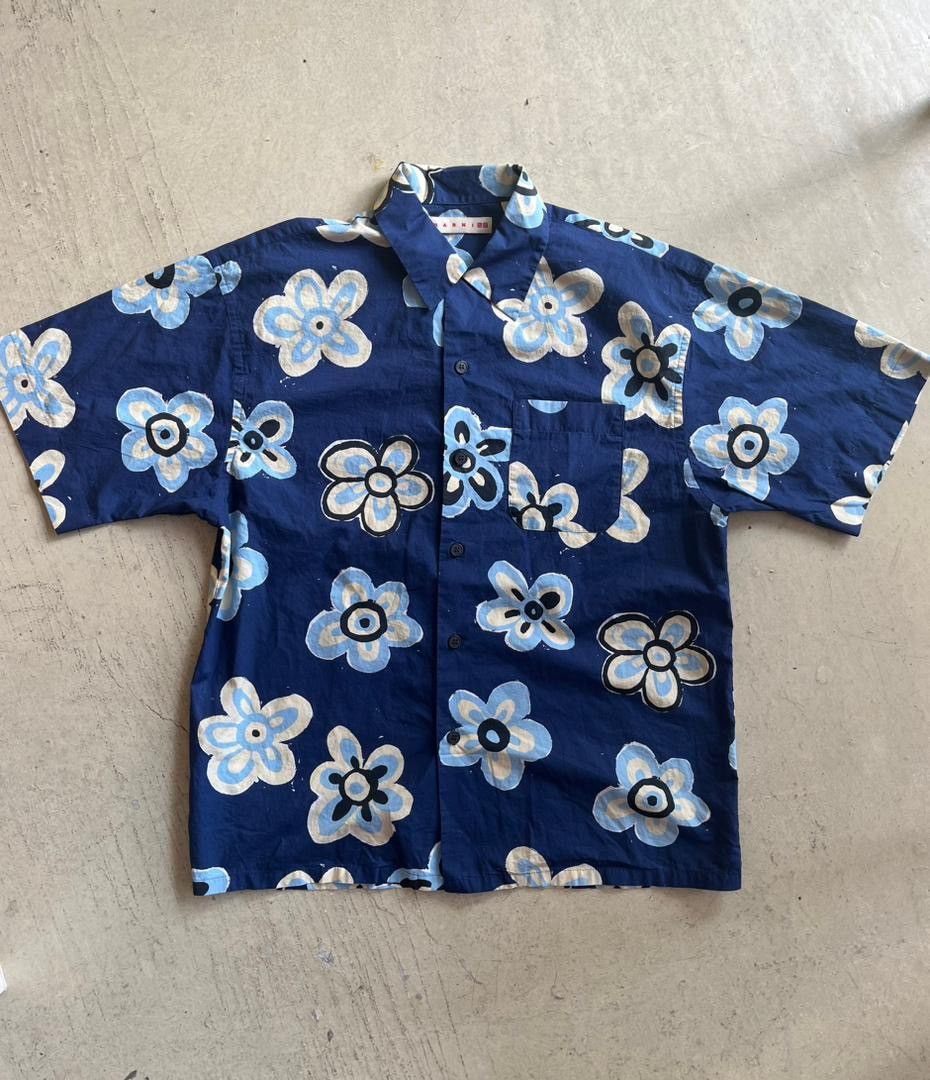 Marni × Uniqlo Uniqlo X Marni Oversized Floral Open Collar Shirt Size US M / EU 48-50 / 2 - 1 Thumbnail