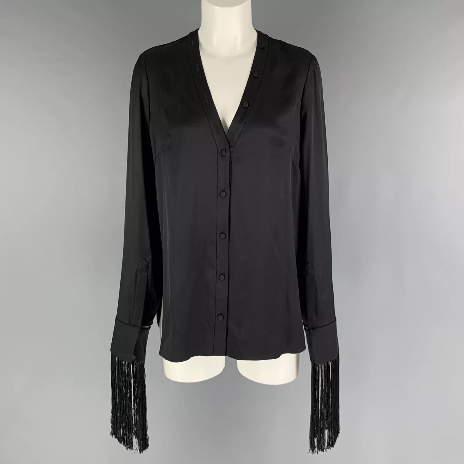 Alexander McQueen o1y0325 Blouse in Black Size S / US 4 / IT 40 - 1 Thumbnail