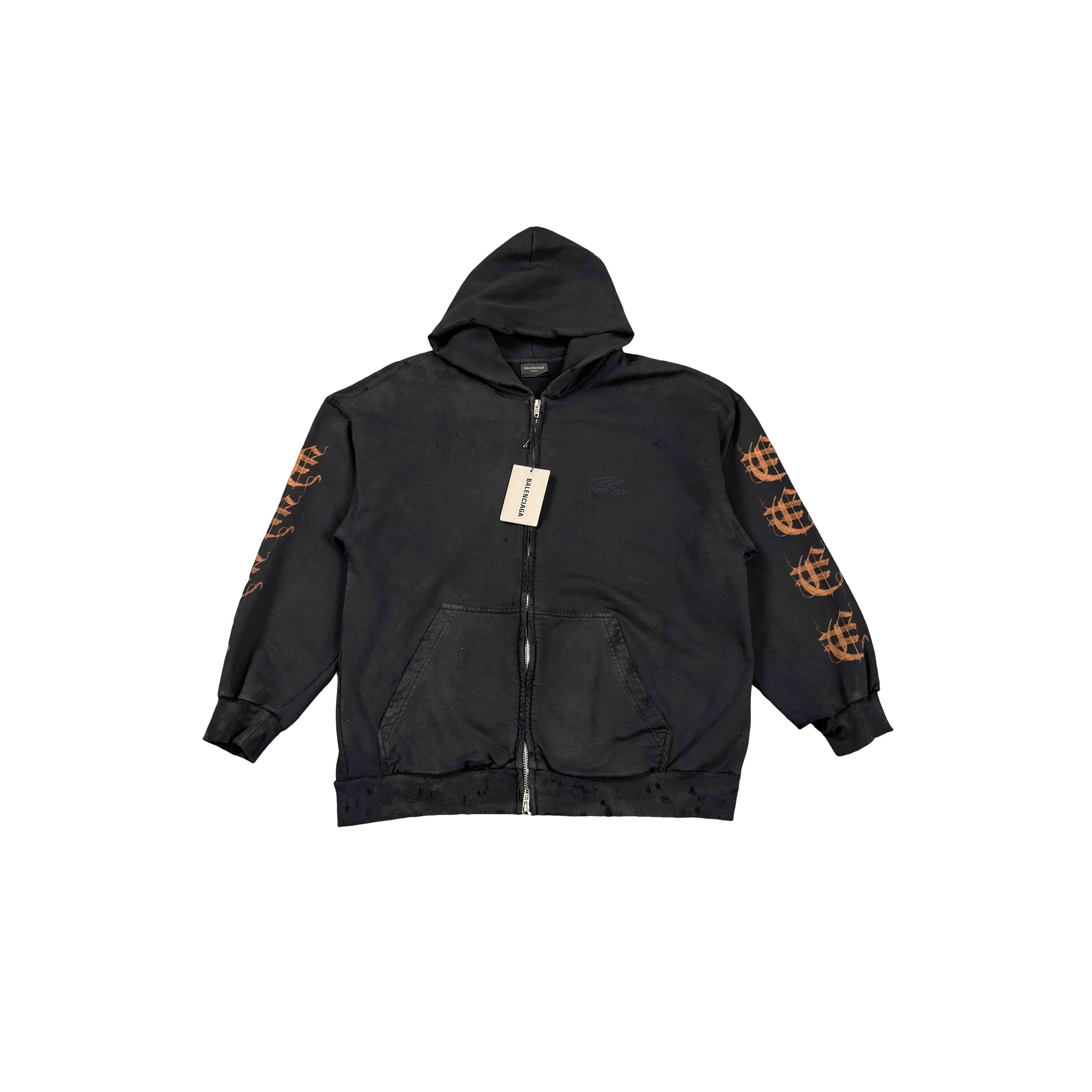 Balenciaga Balenciaga Paris 10 Zip-Up Hoodie Size XS | Grailed