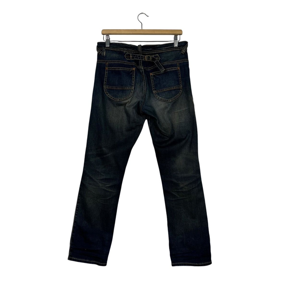 14th Addiction Vintage Daily Topics Distressed Buckle Denim Jeans Size 31" - 7 Thumbnail