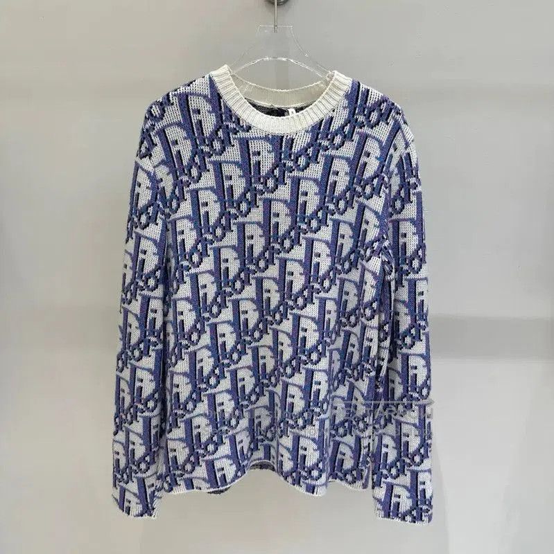 Dior Dior Purple Wool Logo Long Sleeve Sweater . Size S / US 4 / IT 40 - 1 Thumbnail