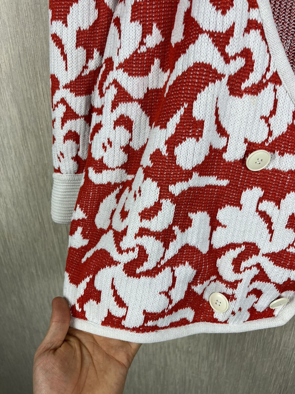 Givenchy Vintage Givenchy knitwear double-breasted floral cardigan Size M / US 6-8 / IT 42-44 - 13 Thumbnail