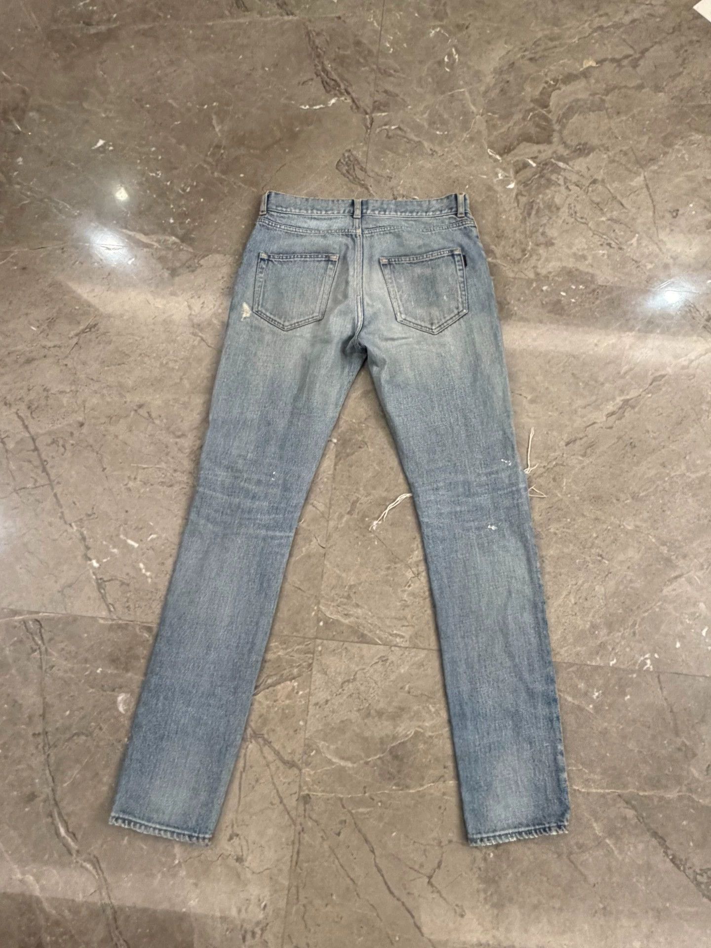 Saint Laurent Paris SLP Blue Cut Distressed Jeans Size 29 Size US 29 - 7 Thumbnail
