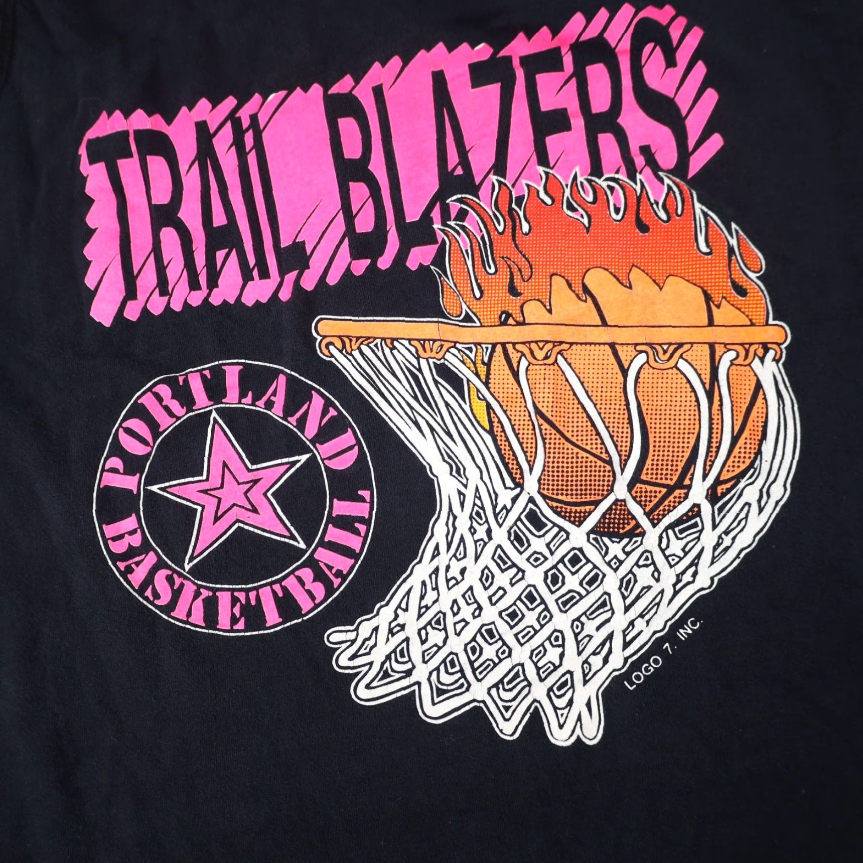 Logo 7 VINTAGE Portland Trail Blazers Logo 7 Tank Top Men XL Black Graphic Shirt Size 46R - 4 Thumbnail