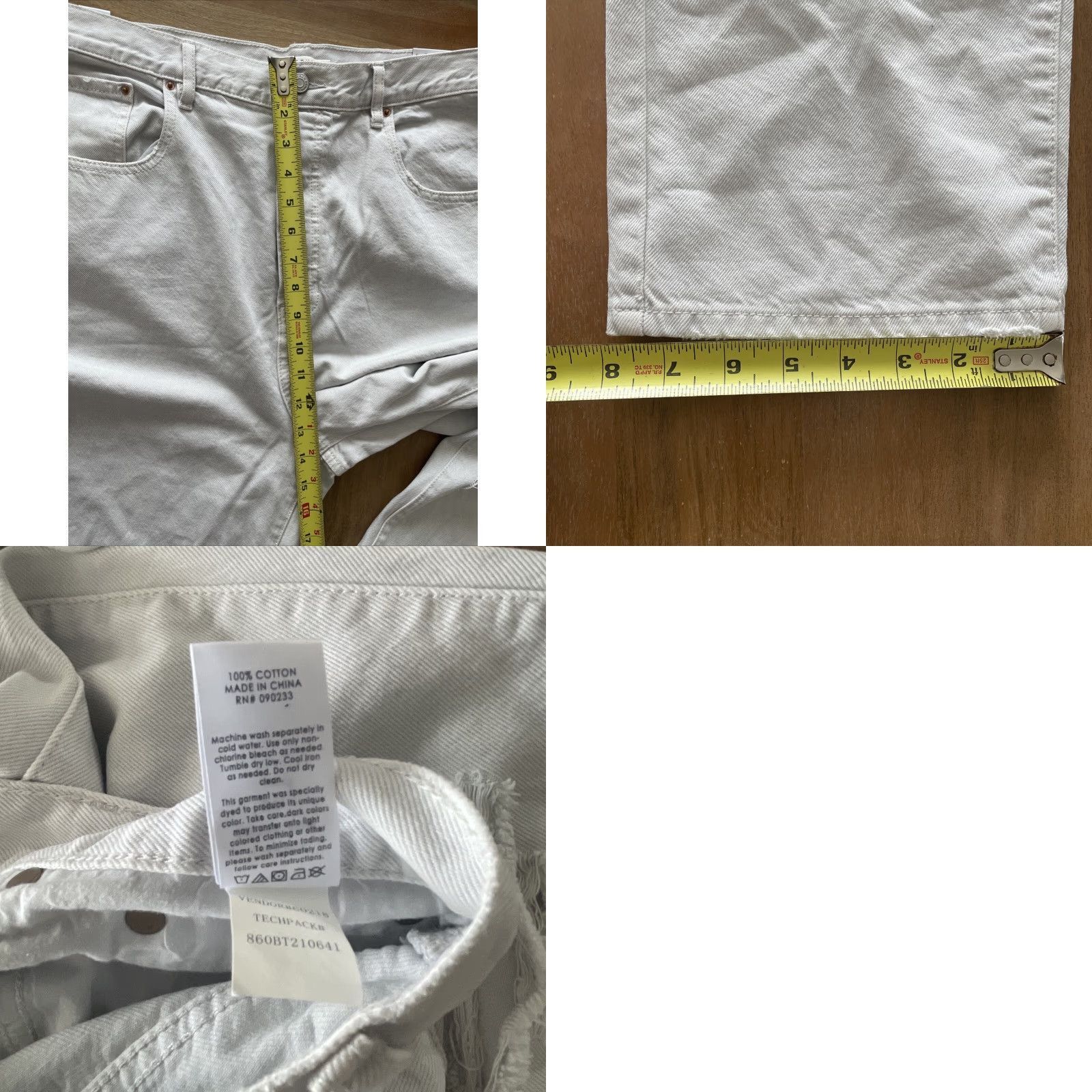 Pacsun Pacsun Denim Dad Jeans Womens 32 Jeans Distressed Relaxed Button Fly White 100% Cotton Baggy 80s 90s Hip Hop Punk Retro Womens Size 24" / US 00 / IT 34 - 9 Thumbnail