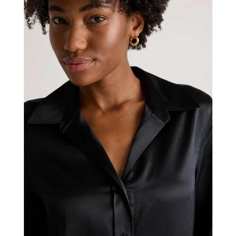 Quince Quince 100% Silk Three-Quarter Sleeve Shirt Medium NWT Size M / US 6-8 / IT 42-44 - 4 Thumbnail