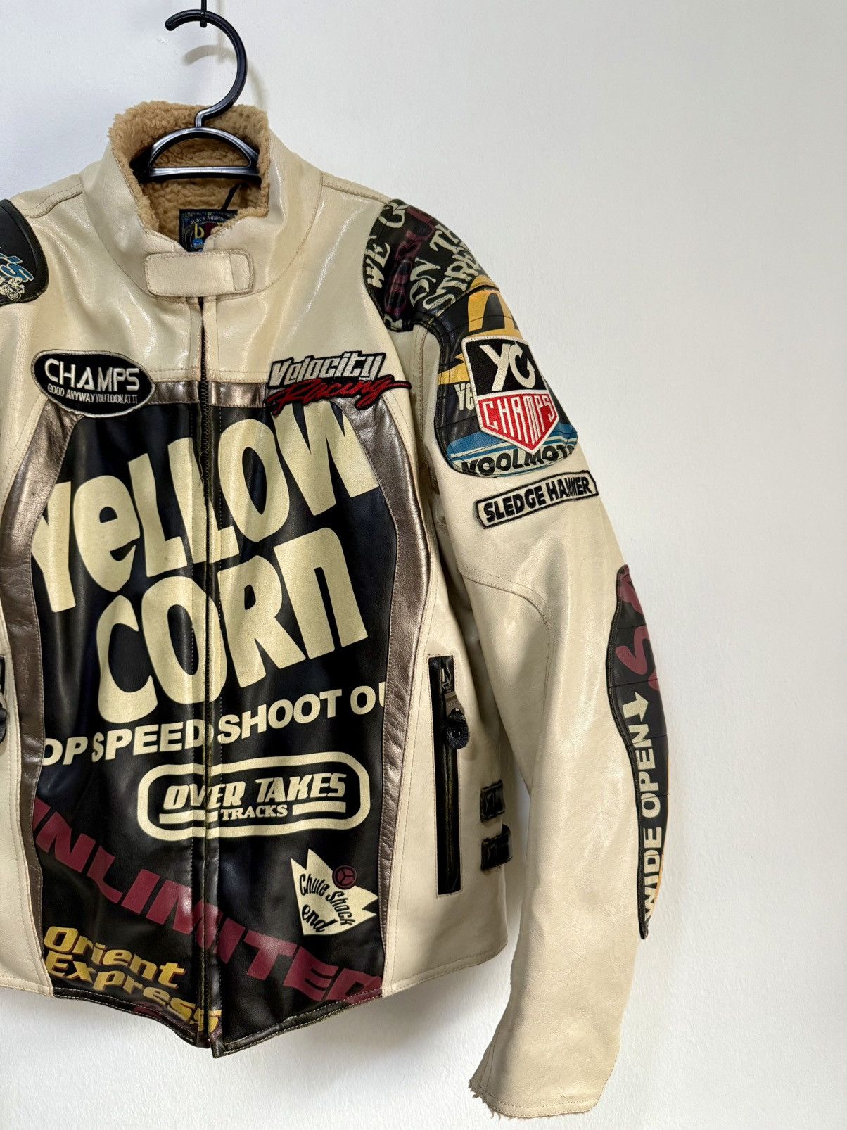 YELLOW CORN Yellow corn Sledge Hammer motorcycle Fully leather jacket Size US L / EU 52-54 / 3 - 2 Thumbnail