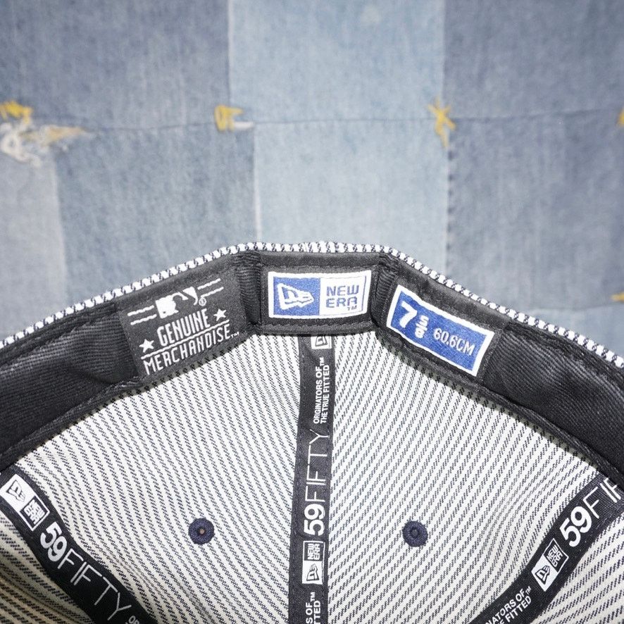 New Era 7 5/8 -Vintage Y2K Los angeles LA dodgers stripe 00s MLB hat Size ONE SIZE - 6 Thumbnail