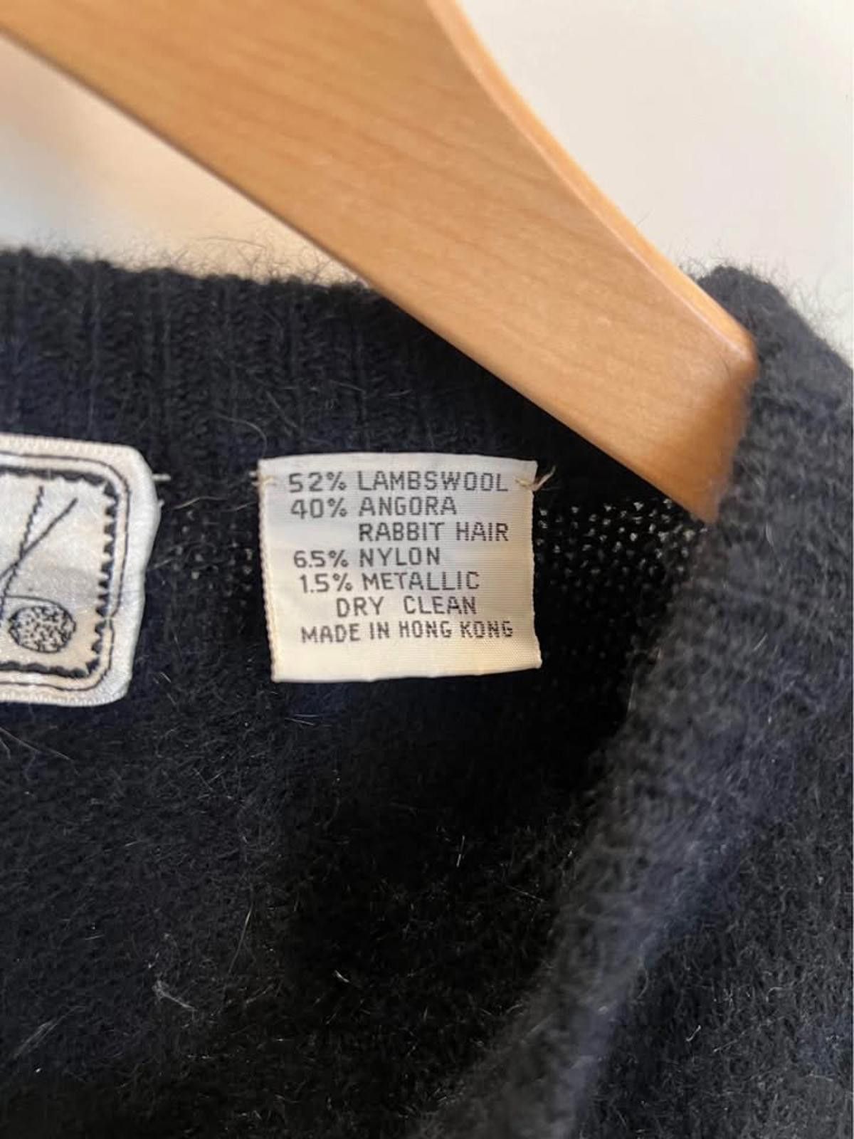 Designer Vintage Needleworks Black Angora Sweater– Hong Kong(M) Size M / US 6-8 / IT 42-44 - 4 Thumbnail