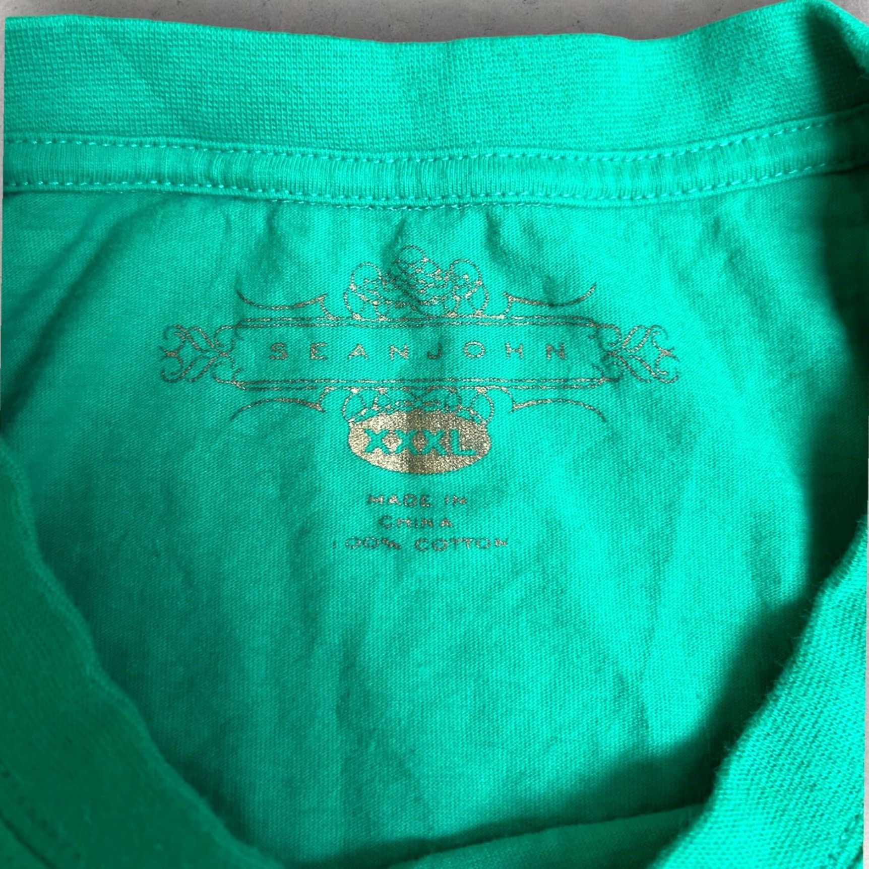 Sean John VINTAGE Sean John Men Green Cotton T Shirt Spell-out Logo Short Sleeve Crewneck 2XL Green Logo Dream Mens Shirt Size US XXL / EU 58 / 5 - 3 Thumbnail