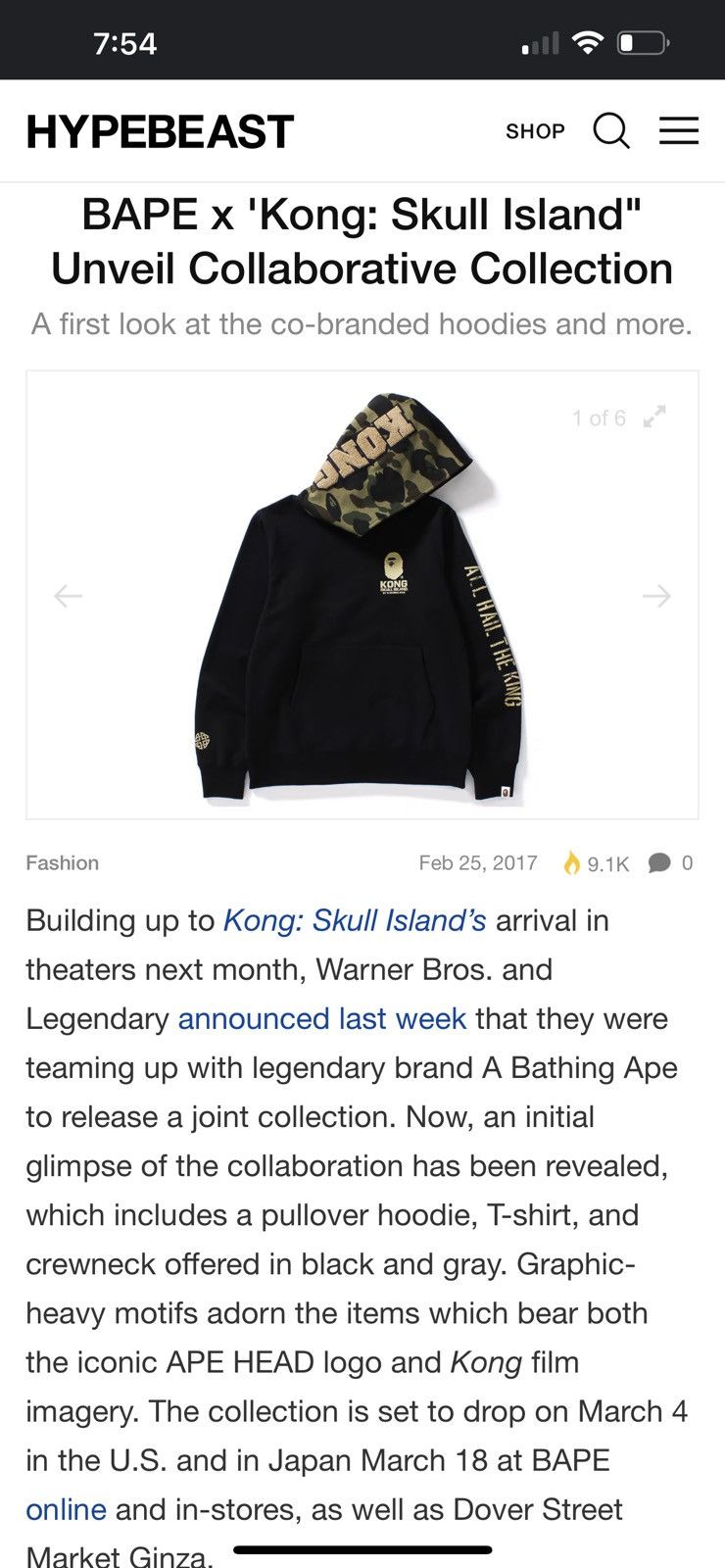 Bape Bape x Kong Skull Island Hoodie Size US M / EU 48-50 / 2 - 13 Thumbnail