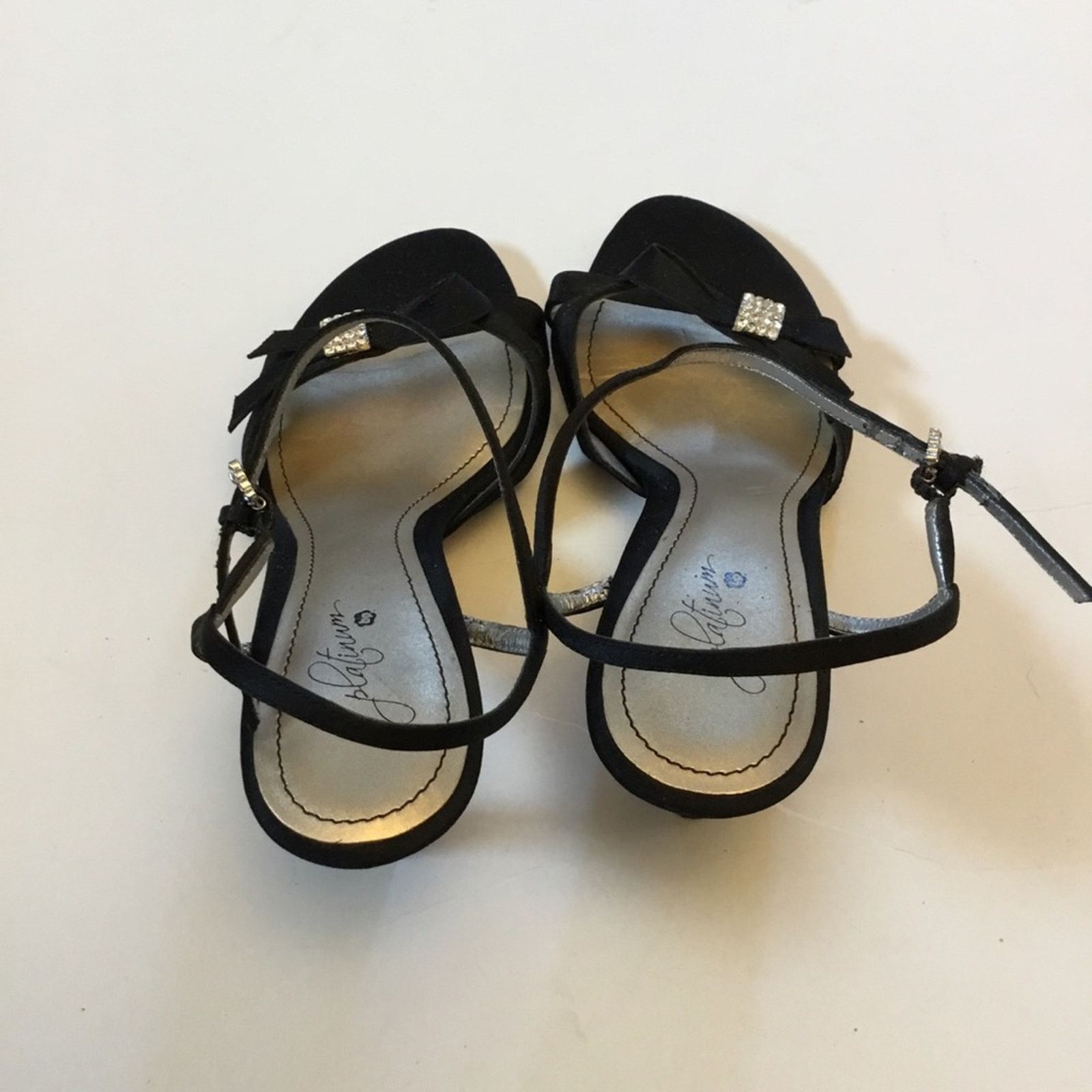 Other Platinum BP Black Sandals Heels Size US 6.5 / IT 36.5 - 6 Thumbnail
