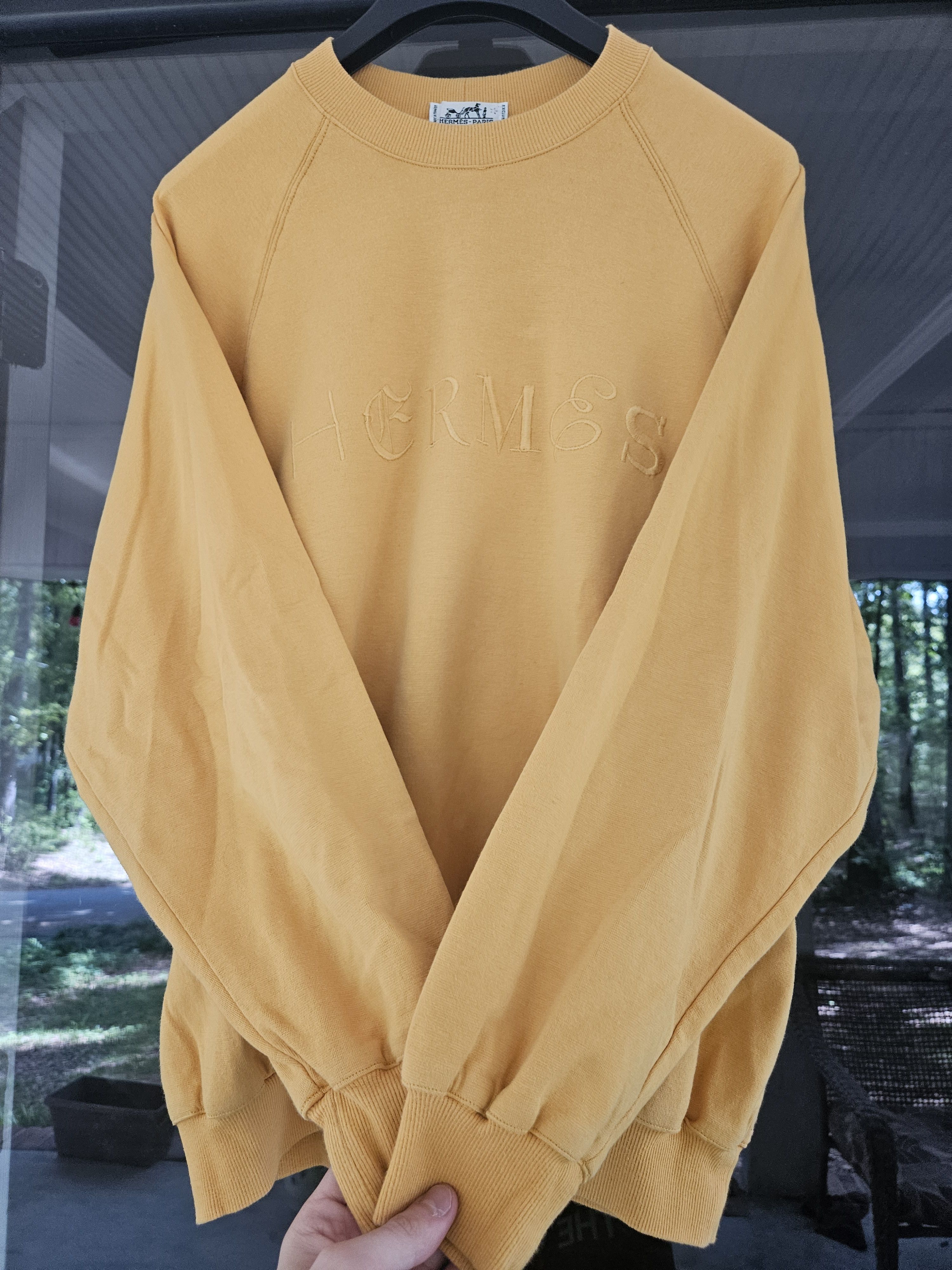 Hermes Hermes Yellow Soft Cotton Crewneck Sweater Size US M / EU 48-50 / 2 - 3 Thumbnail