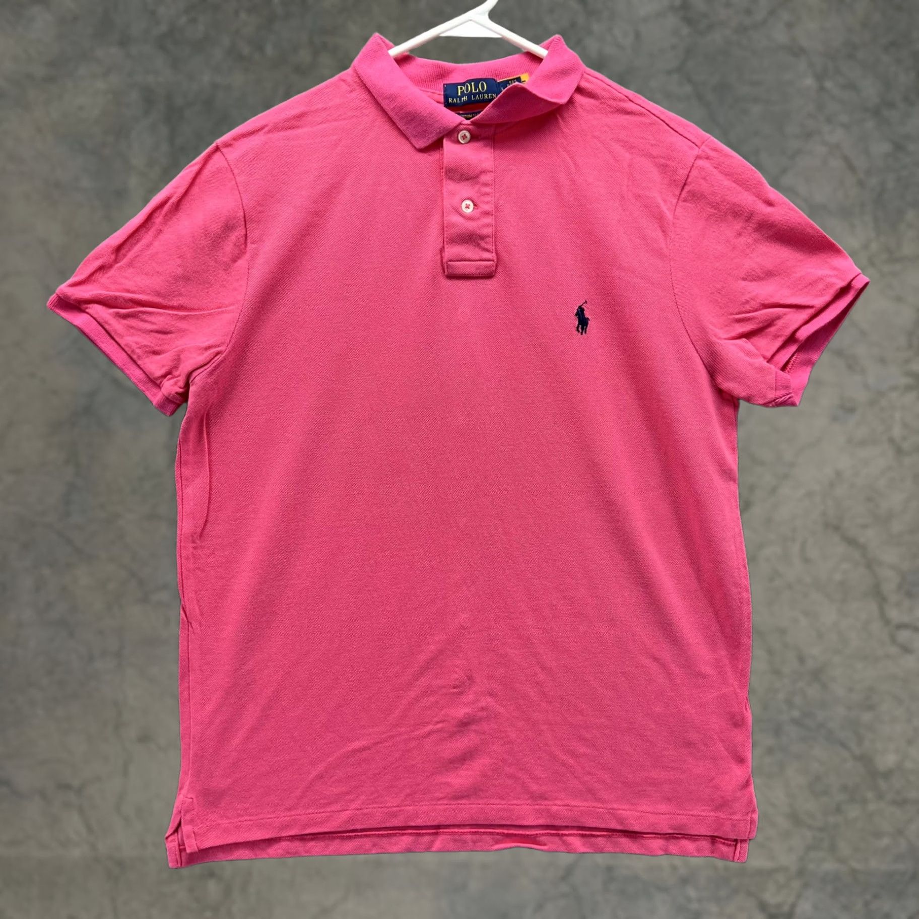 Polo Ralph Lauren Polo Ralph Lauren Polo Shirt Mens Large Pink Solid Pony Logo Custom Slim Fit Shirt Size US L / EU 52-54 / 3 - 1 Thumbnail