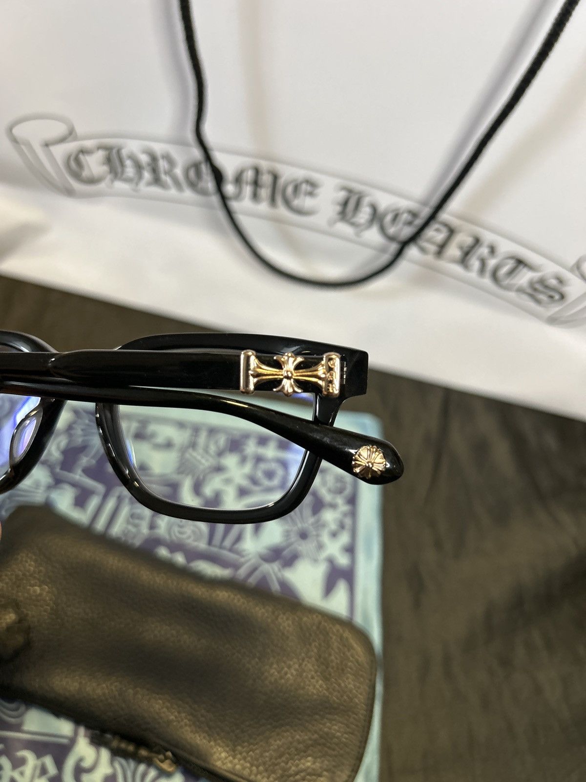 Chrome Hearts Chrome Hearts 18k Gold Cox Ucker Black/Gold Glasses Size ONE SIZE - 7 Thumbnail