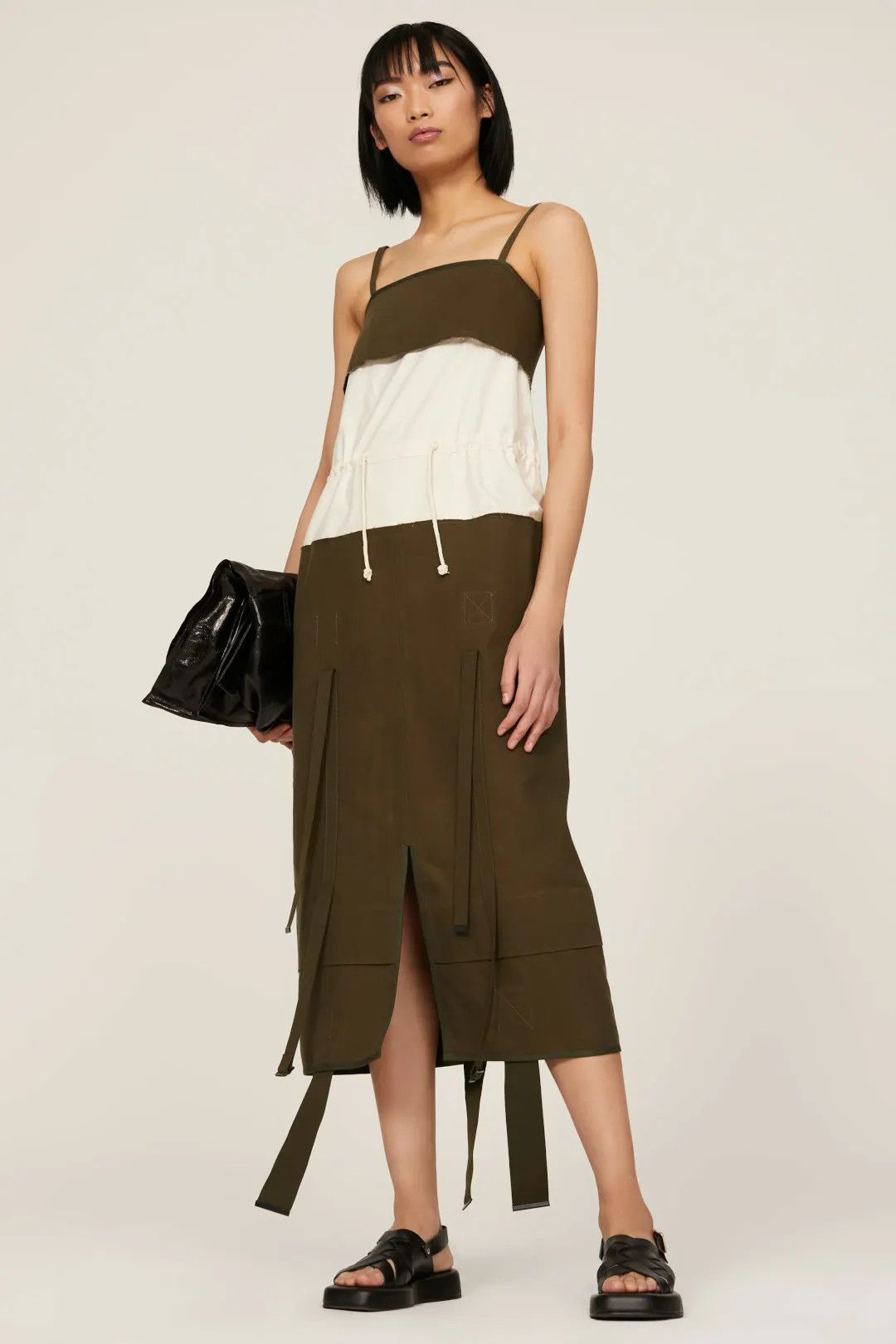 Maison Margiela o1y0625 Midi Dress in Brown/White Size M / US 6-8 / IT 42-44 - 5 Thumbnail