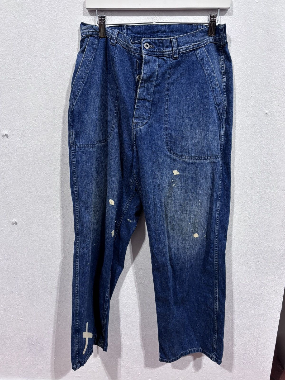 Maison Margiela Maison Margiela Paint Splatter Wide-Leg Jeans Size US 30 / EU 46 - 1 Thumbnail
