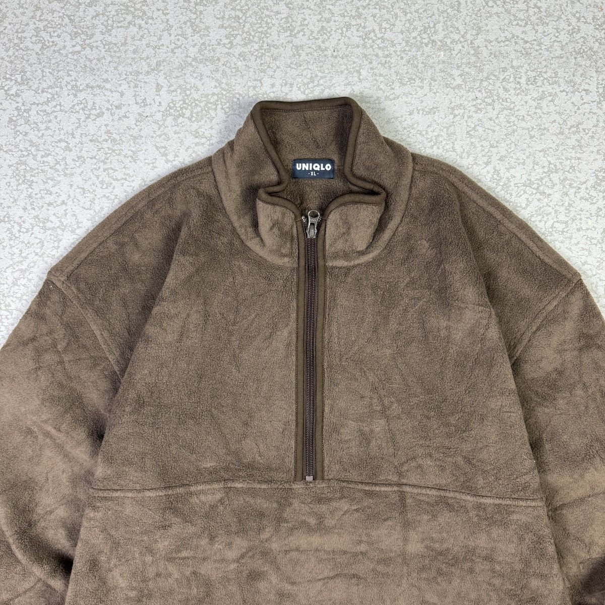 Japanese Brand 💥Vintage Uniqlo Half Zipper Brown Fleece Jacket Size US XL / EU 56 / 4 - 2 Thumbnail