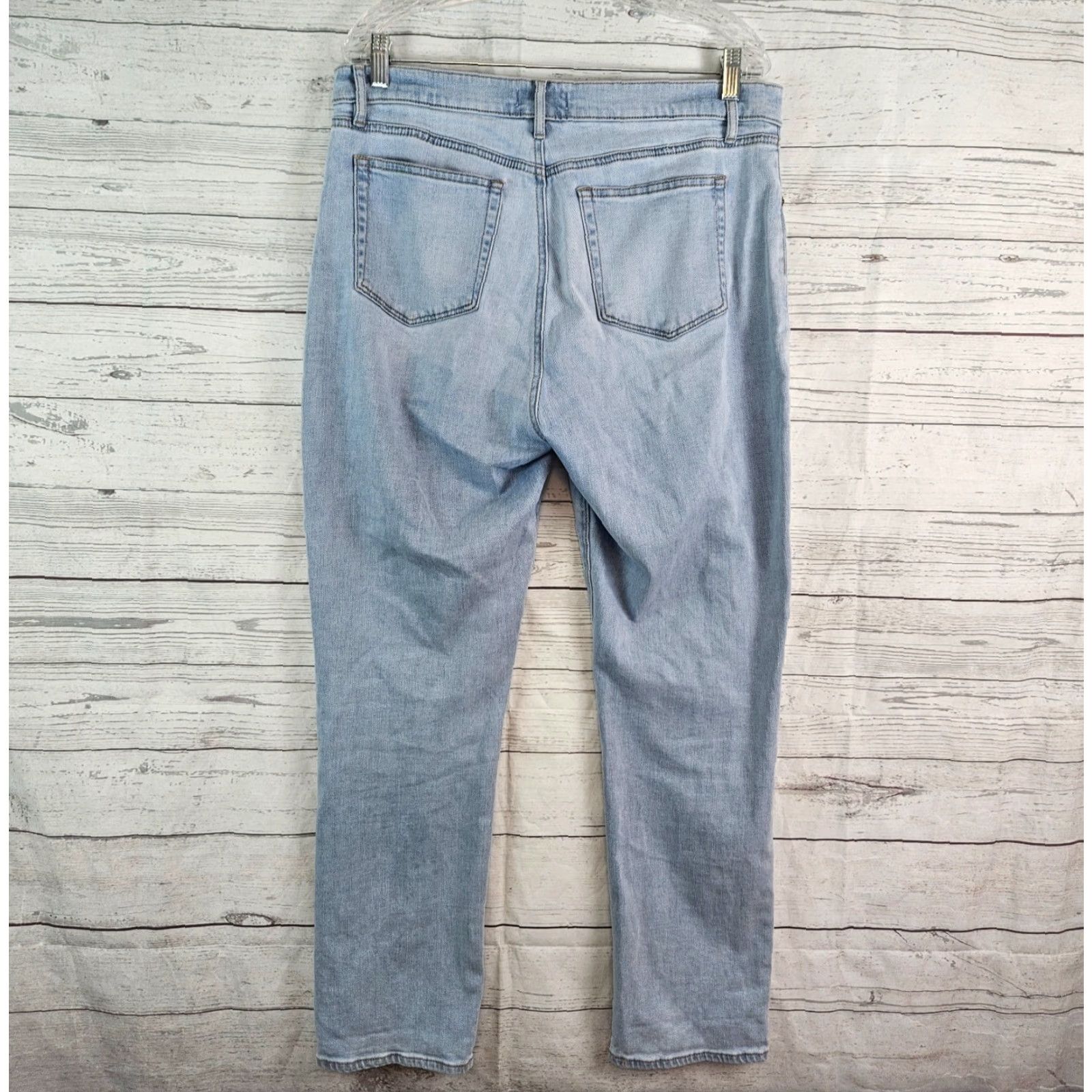 Loft Ann Taylor LOFT Womens Girlfriend Jeans Sz 12 Blue Light Wash Distressed Size 34" / US 12 / IT 48 - 3 Thumbnail