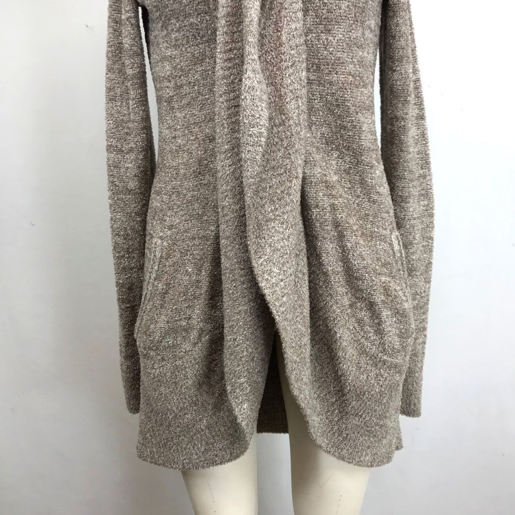 Vintage Barefoot Dreams Cardigan Duster Cozy Chic Lite Open-Knit Pockets Shawl Collar Long Sleeve XS S Beige Womens Casual Fall Winter Knit Open Size XS / US 0-2 / IT 36-38 - 3 Thumbnail