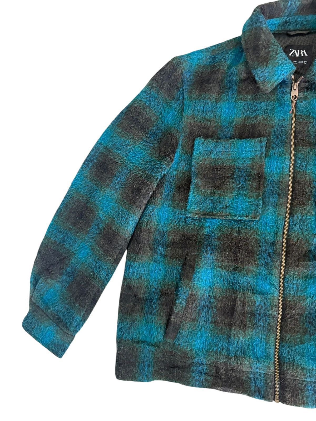 Mademoiselle Non Non ZARA Unauthorised Piece Jacket 4 Pocket Shadow Plaid Size L / US 10 / IT 46 - 5 Thumbnail
