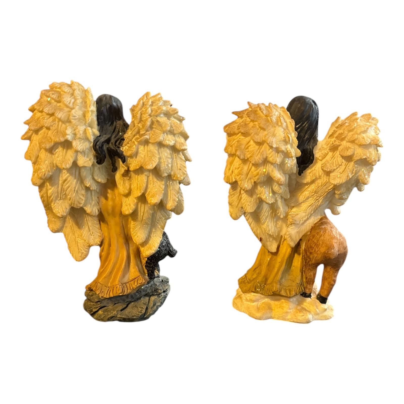 The Unbranded Brand Pair of Native American Angel Figurines with Animal Compans Size ONE SIZE - 4 Thumbnail