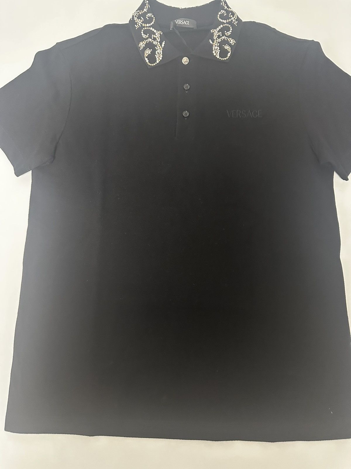 Versace Versace Black Embroidered Polo Shirt Size US S / EU 44-46 / 1 - 2 Thumbnail