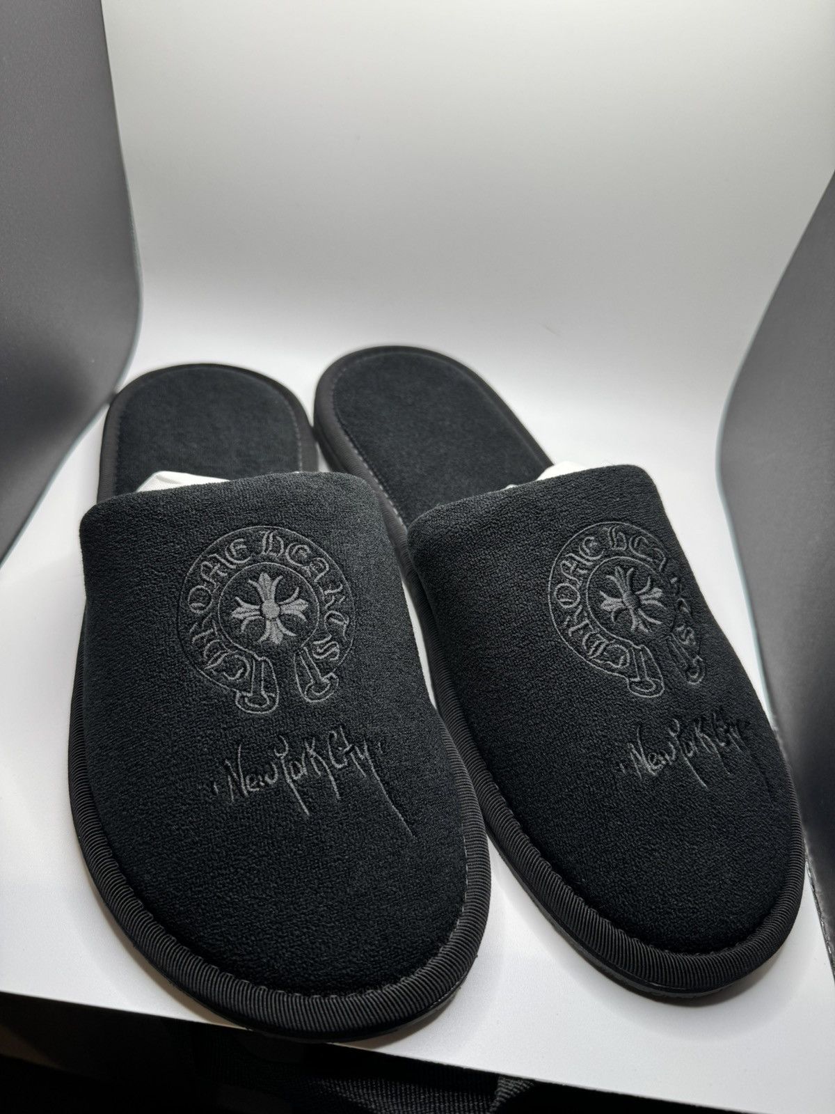 Black Suede Men\'s Slip-On Shoes CHROME HEART Chrome Hearts Shoes | The RealReal main image 4