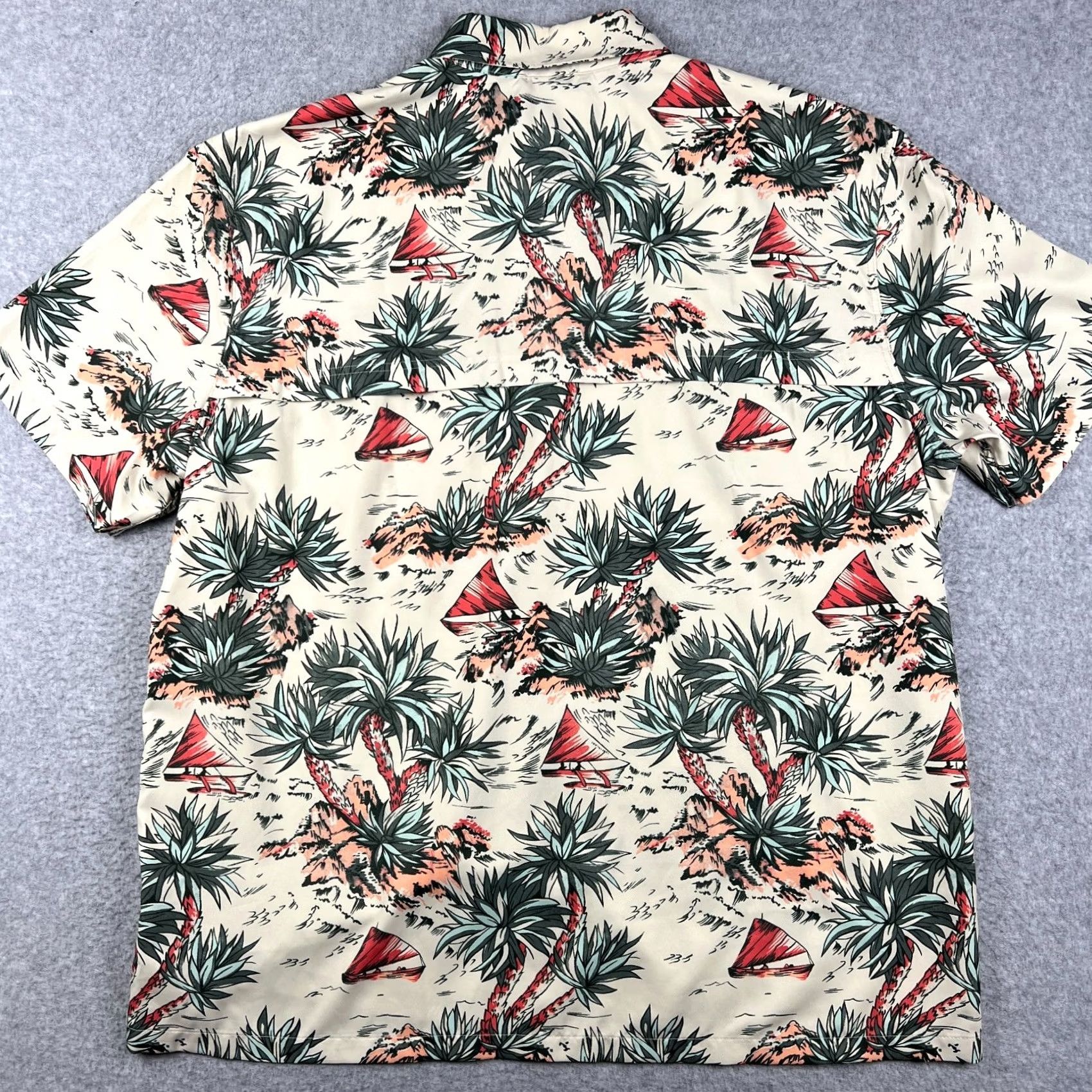 Faherty Faherty Shorelite Air Vented Shirt Hawaiian Floral Fishing Beige XL Mens UPF Size US XL / EU 56 / 4 - 2 Thumbnail
