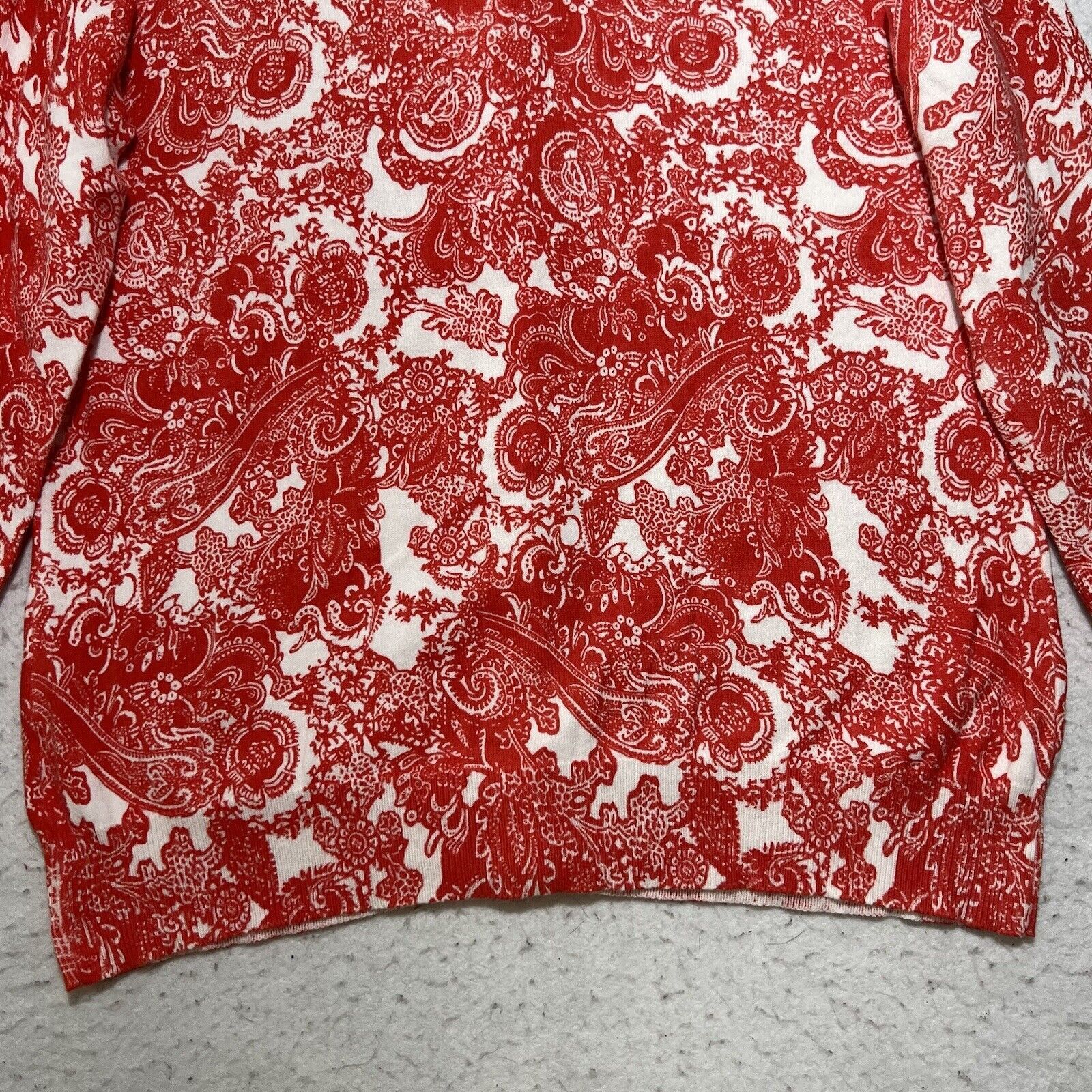 Joe Freshgoods Joe Fresh Button Down Cardigan Paisley 3/4 Sleeve Sweater Size L / US 10 / IT 46 - 11 Thumbnail